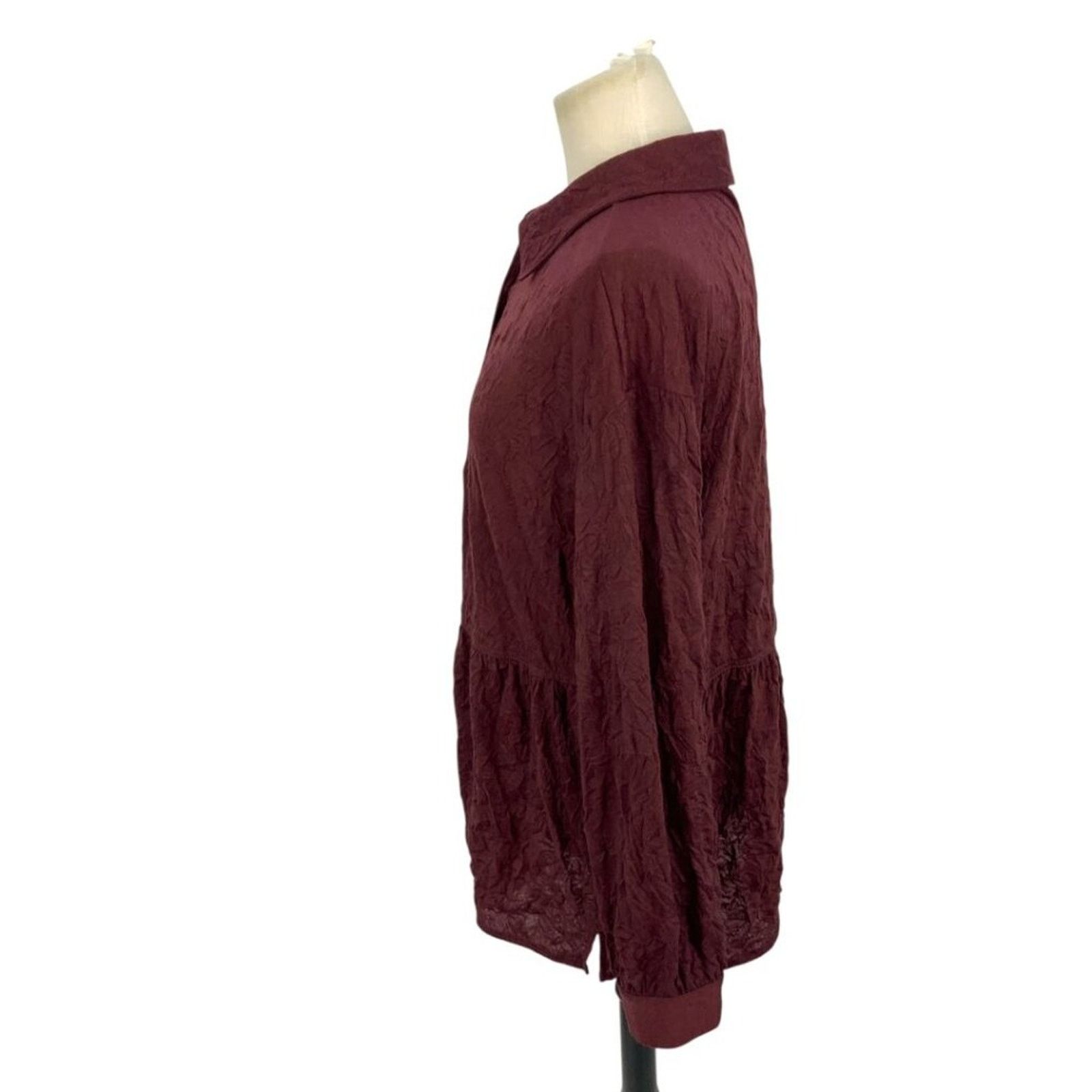 Frye Frye & Co Ruffle Peplum Knit Button Down Blouse Size Large Size L / US 10 / IT 46 - 4 Thumbnail