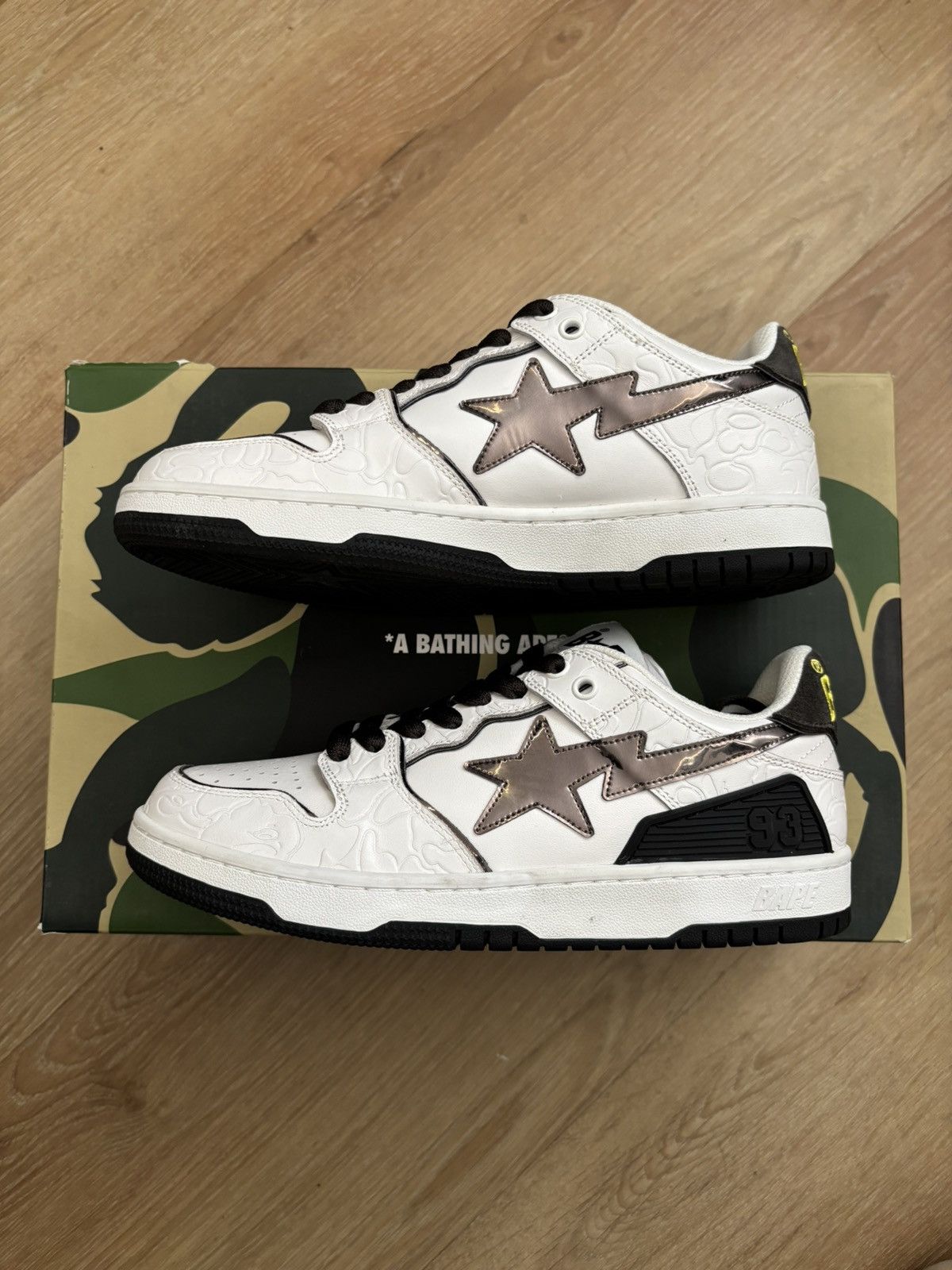 A Bathing Ape Bape SK8 Sta White/ Silver