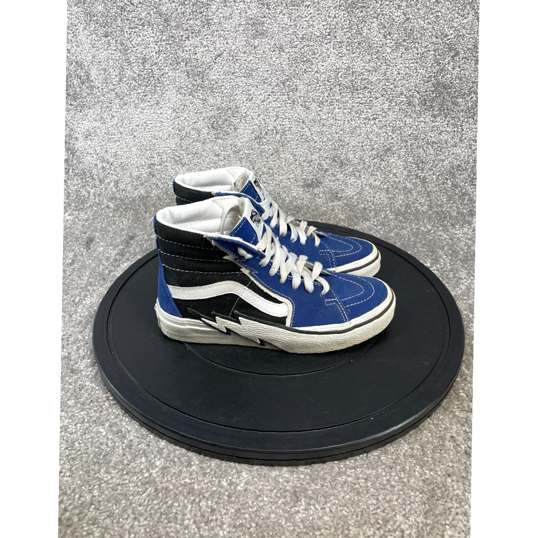 Vans Sk8 Hi Lightning Bolt Blue Authentic Blue And White Canvas