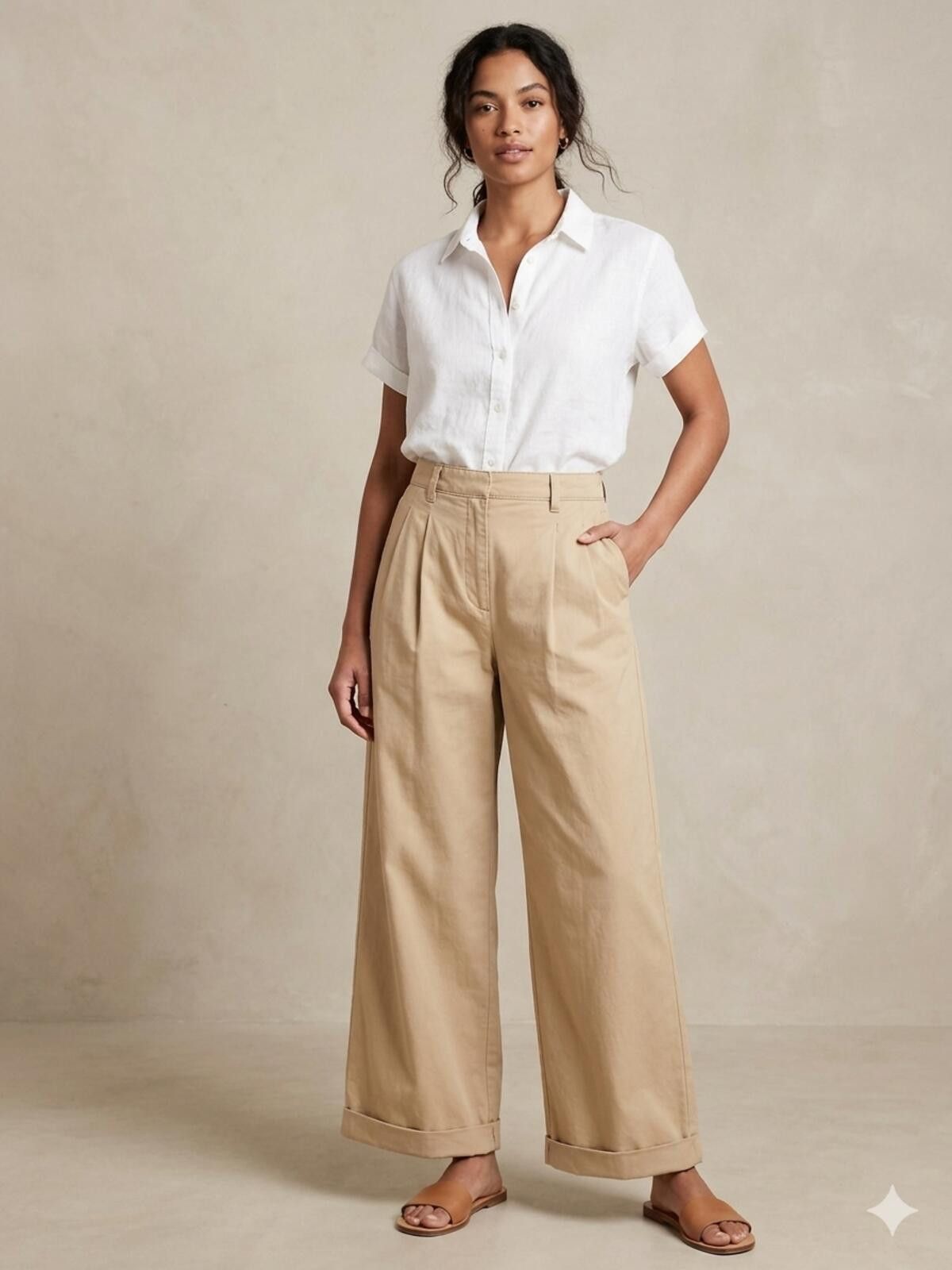 Gap Gap sz10 Wide Leg Beige pleated khaki NWT Coastal grandma Size 32" / US 10 / IT 46 - 1 Thumbnail