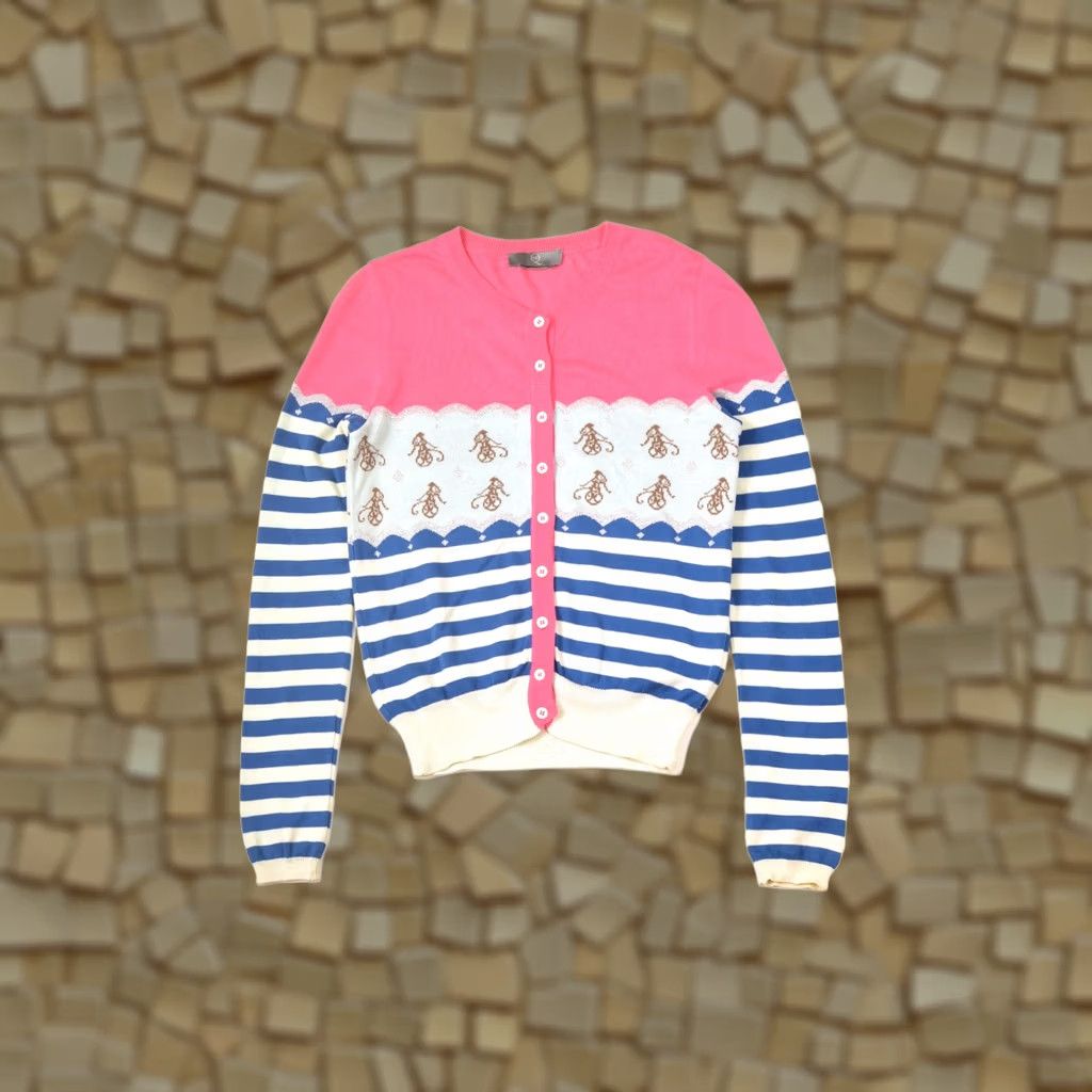 Alexander McQueen Alexander McQueen Monkey Intarsia Cardigan Sweater MC1070481 Size S Womens Multicolor Size S / US 4 / IT 40 - 1 Thumbnail