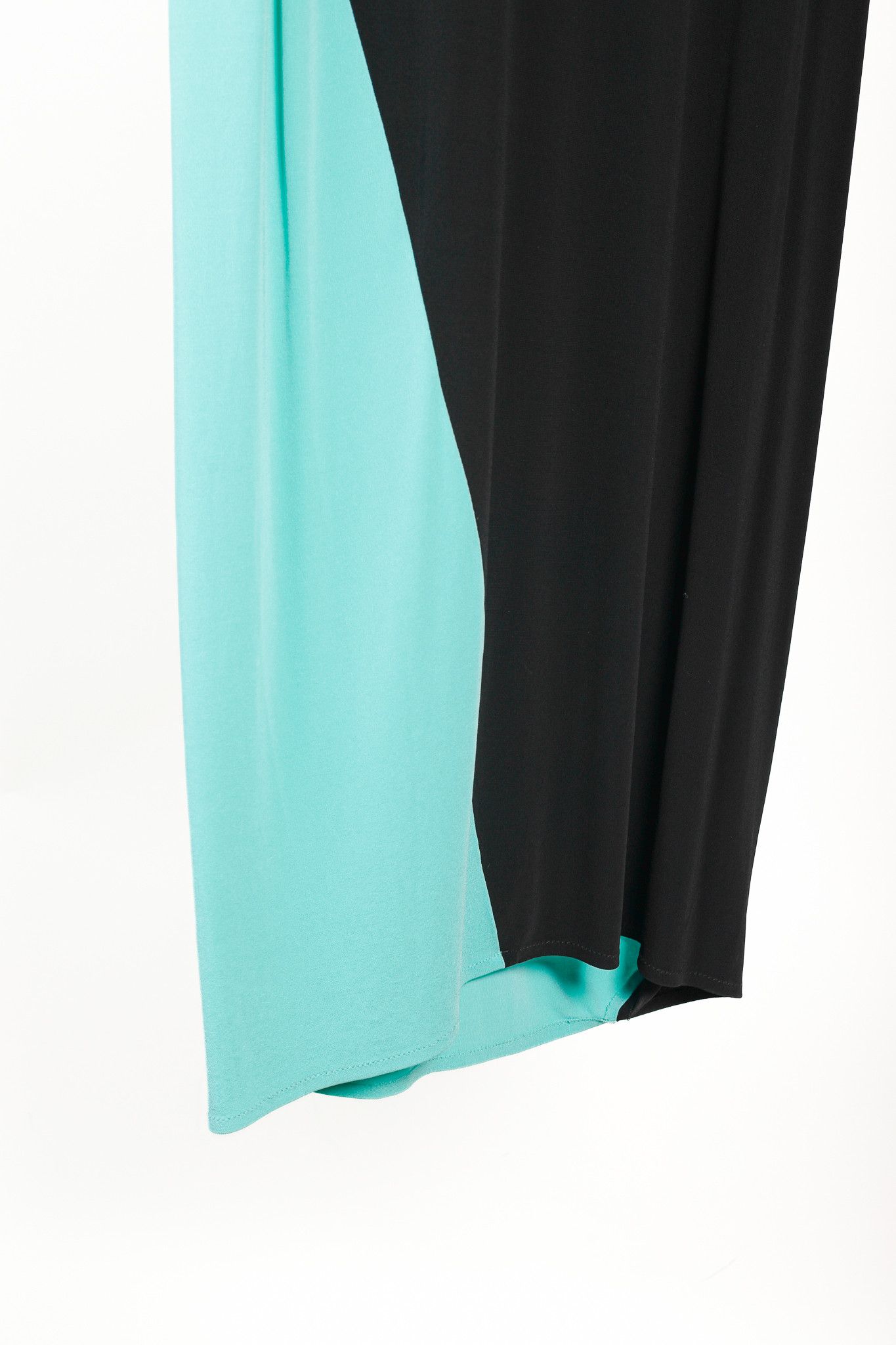 Marie Saint Pierre Marie Saint Pierre Black & Teal Colour-Block Maxi Dress Size L / US 10 / IT 46 - 7 Thumbnail
