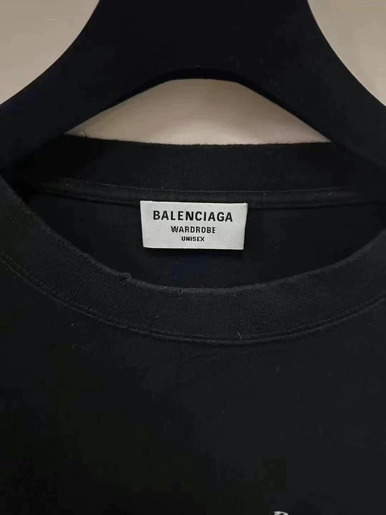 Balenciaga Balenciaga Black Embroidered Coke Wave Logo Short Sleeve Size US L / EU 52-54 / 3 - 3 Thumbnail