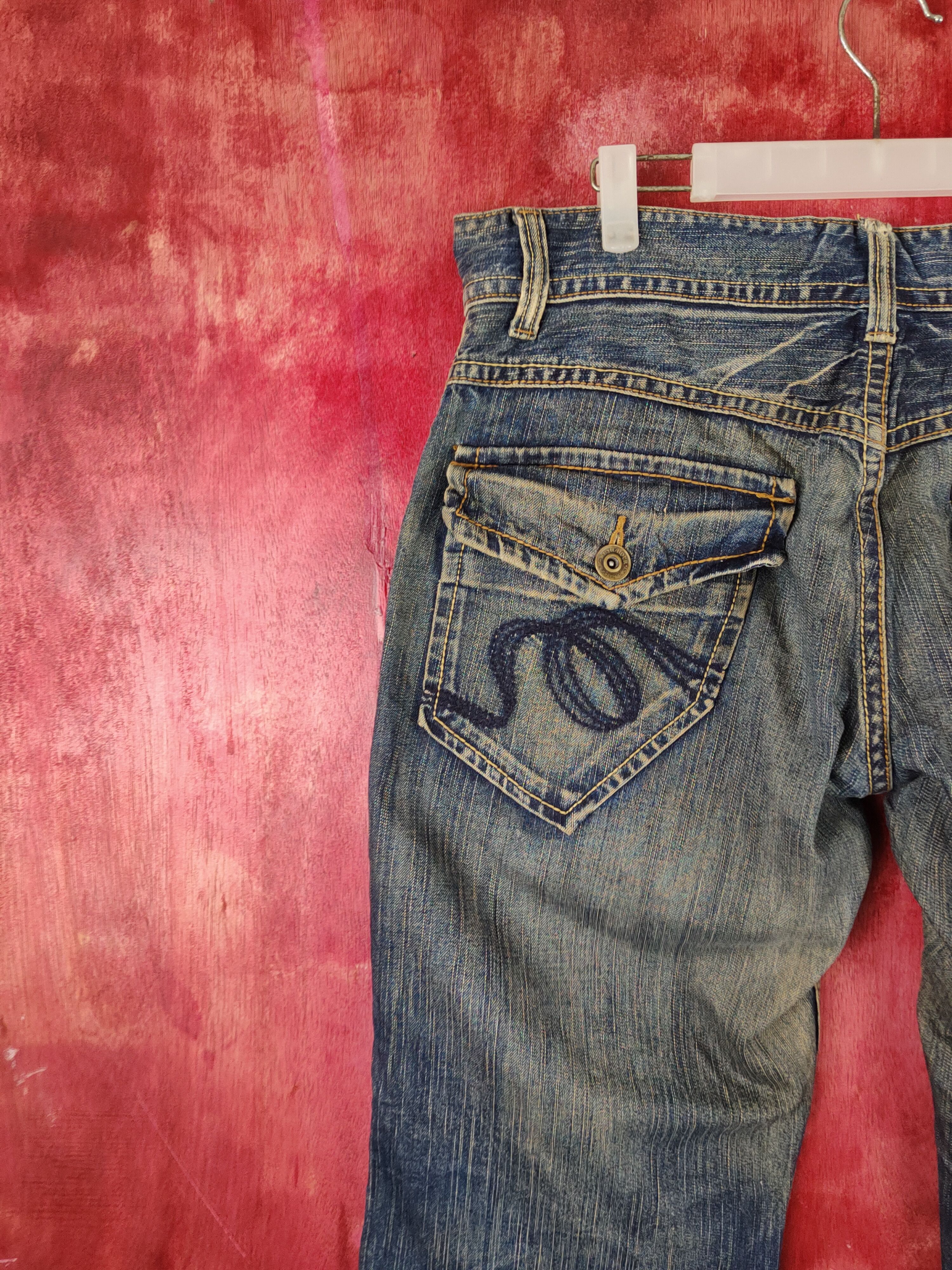 Japanese Brand DL Rush/Hour Dark Blue Faded Distressed Ripped Jeans #S1811 Size US 36 / EU 52 - 8 Thumbnail