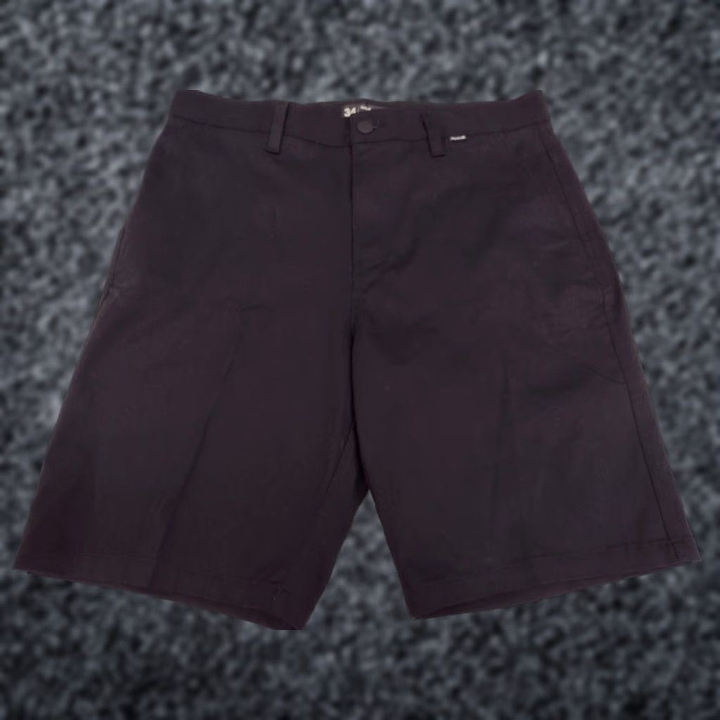 Hurley Hurley Men's Chino Shorts Black Flat Front Nylon Casual Size 34 #2534 Size US 34 / EU 50 - 1 Thumbnail