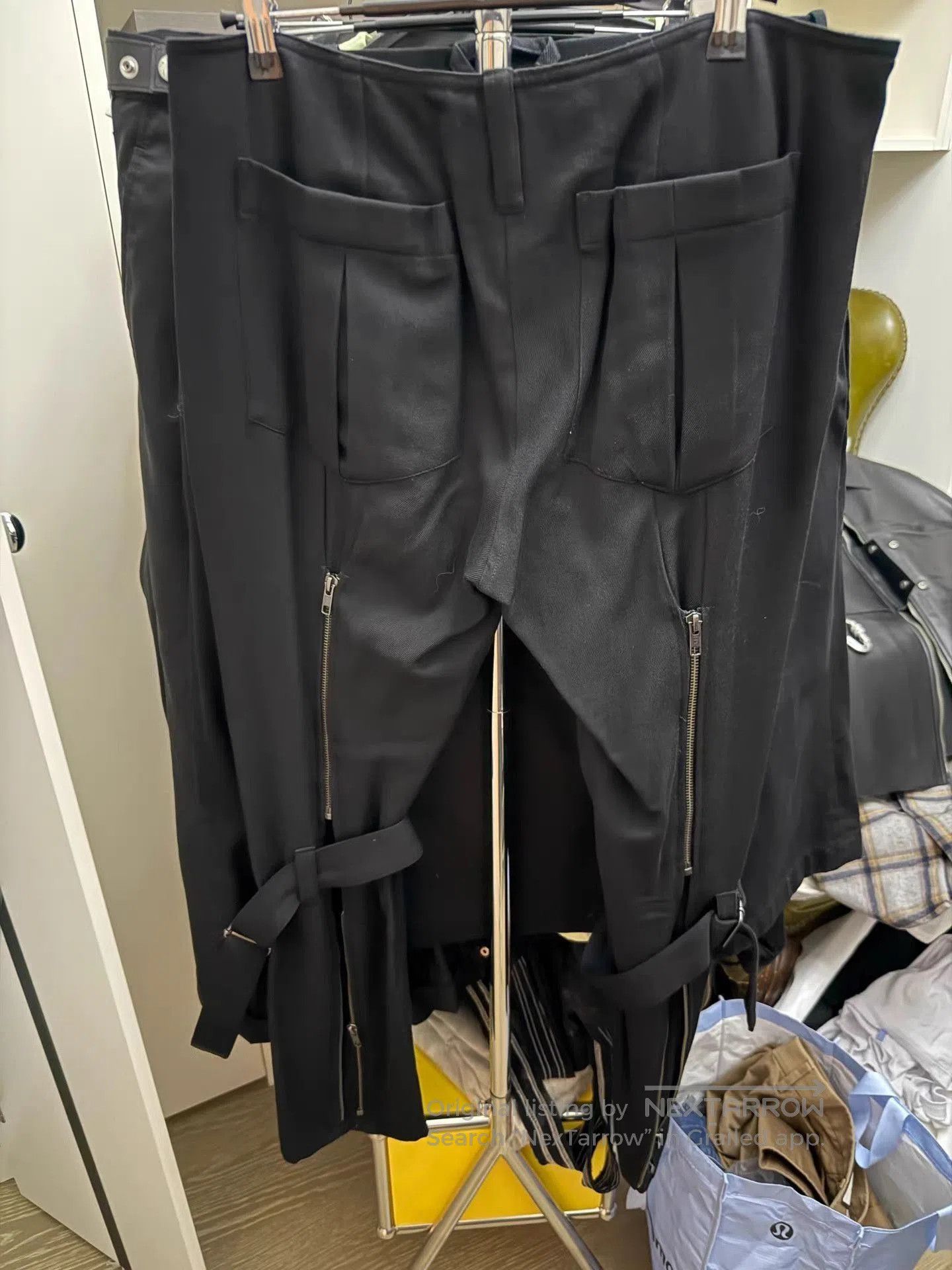 Ann Demeulemeester Black Casual Pants with Belted Cuffs Size 40. Size US 40 / EU 56 - 2 Thumbnail