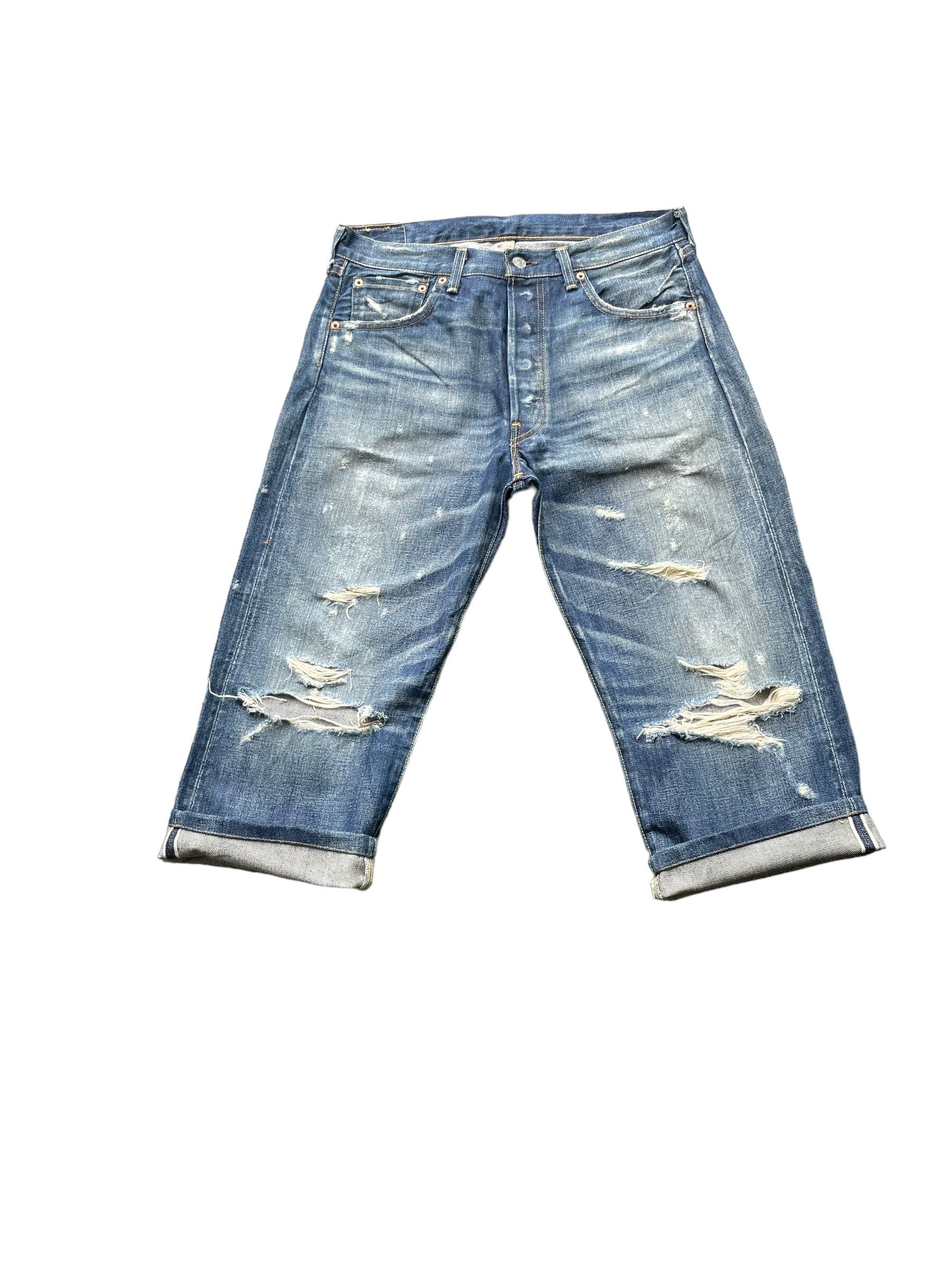 Levi's Vintage 2006 Levis 501 E 1971 Selvedge Distresed Denim Size US 33 - 1 Thumbnail