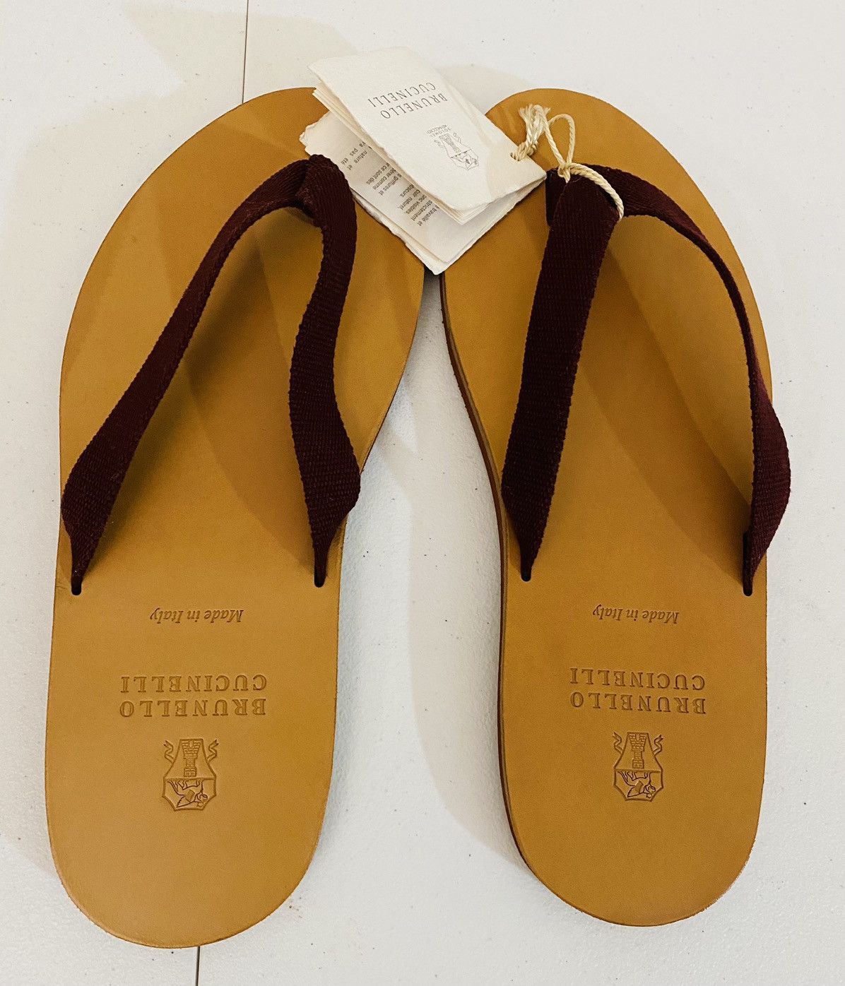 Brunello Cucinelli Brunello Cucinelli 🇮🇹 Dk Red Kanvas Resort Pool Sandal 39 New Size US 9 / IT 39 - 4 Thumbnail