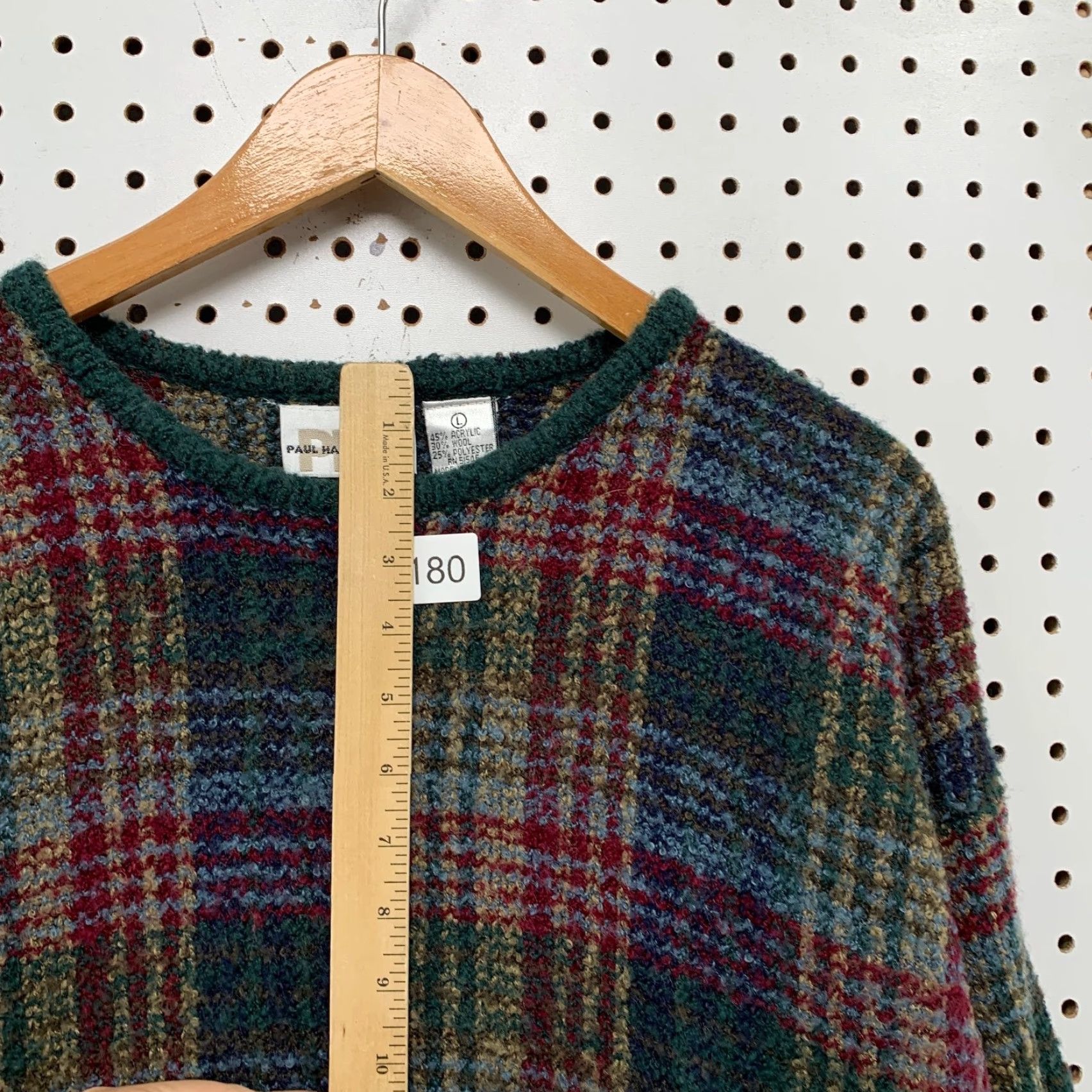 Vintage VINTAGE Paul Harris Wool Sweater Womens Large Green Window Pane Plaid Oversized Size L / US 10 / IT 46 - 7 Thumbnail