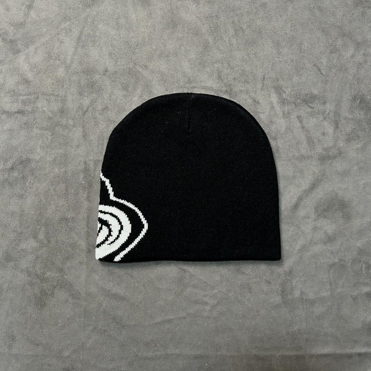 Japanese Brand Rare Angry Wolf Graphic Graphic No Cuff Knit Beanie Blk Hat Size ONE SIZE - 4 Thumbnail