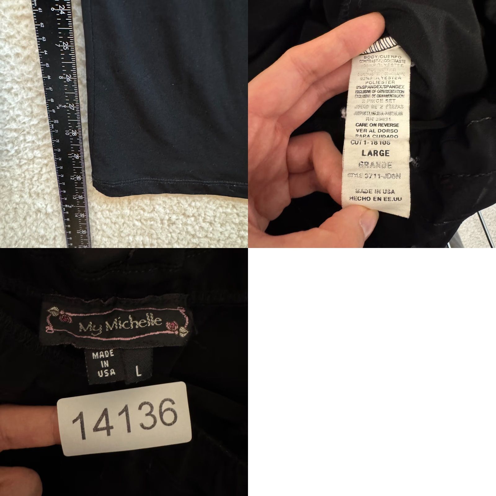 Vintage VINTAGE Y2K Strapless Jumpsuit 2 Piece Set Black Sequin Wide Leg Jumpsuit Medium Large Size 36" / US 14 / IT 50 - 8 Thumbnail