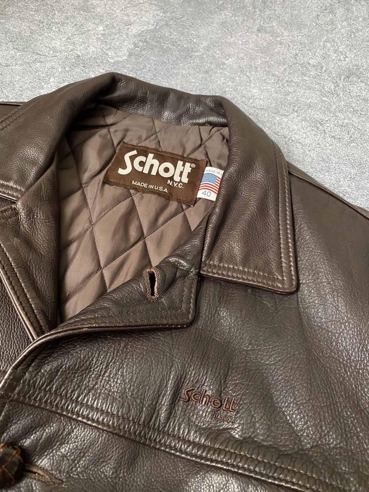 Avirex × Schott Vintage Schott Leather Motorcycle Jacket Size US L / EU 52-54 / 3 - 5 Thumbnail