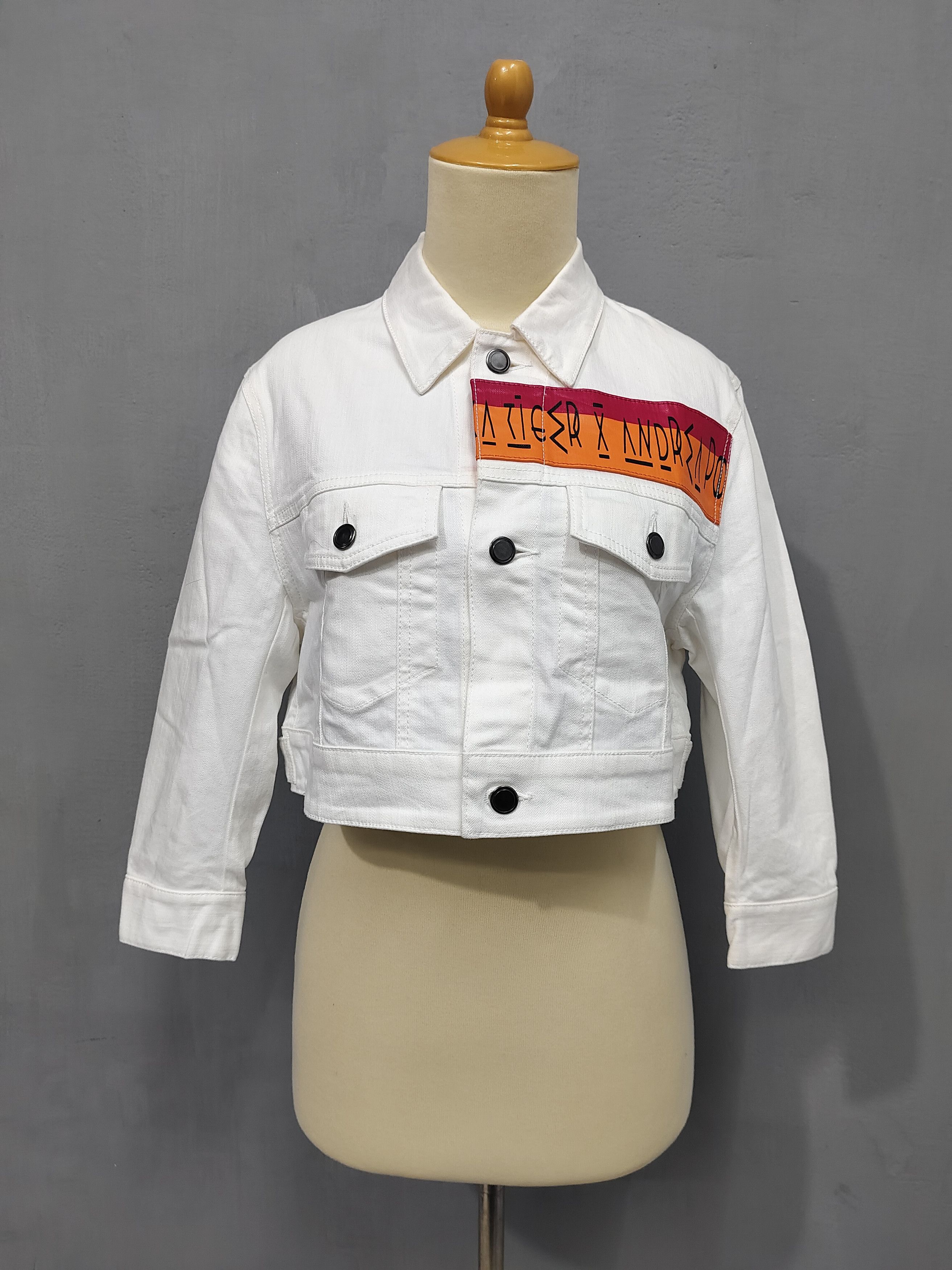 Andrea Pompilio Onitsuka Tiger x Andrea Pompilio Runway Cropped Denim Jacket Size M / US 6-8 / IT 42-44 - 2 Thumbnail
