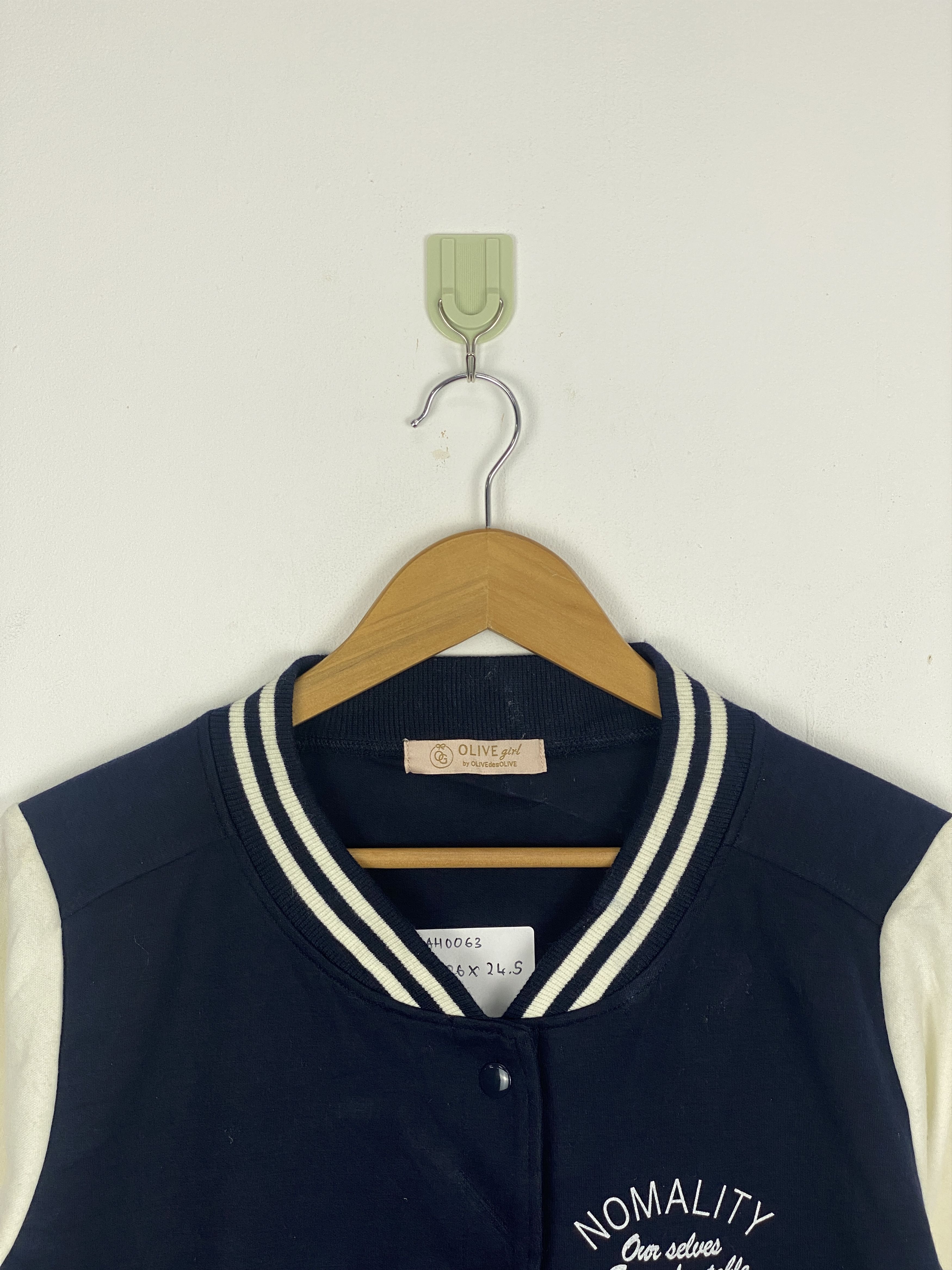 Olive Vintage Olive Girl Button Ups Varsity Jacket AH0063 Size 4XL / US 24-26 - 2 Thumbnail