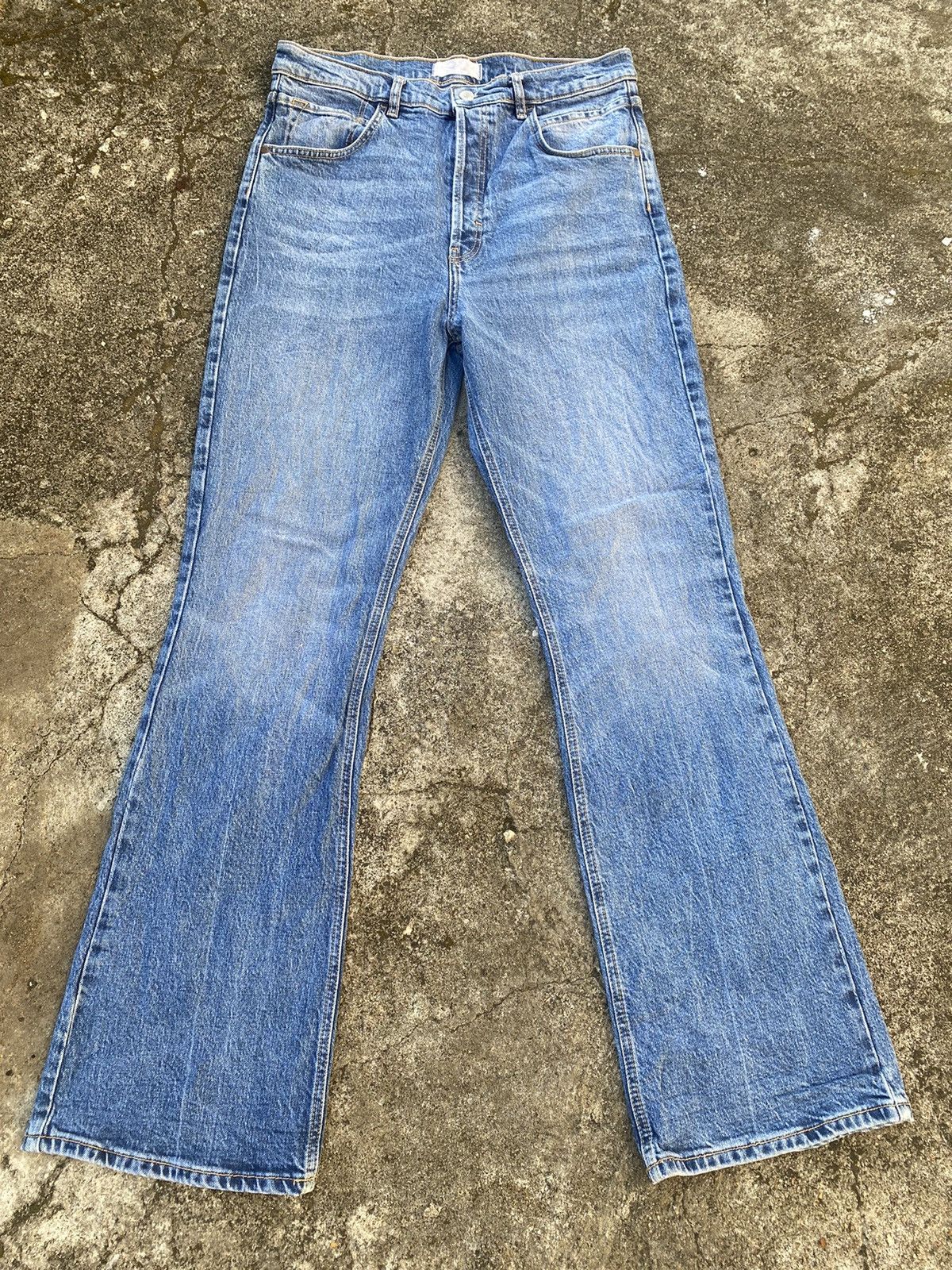 Designer × If Six Was Nine × Vintage We the Free Jeans Made in Turkey Flare Buttonfly Size US 33 - 1 Thumbnail