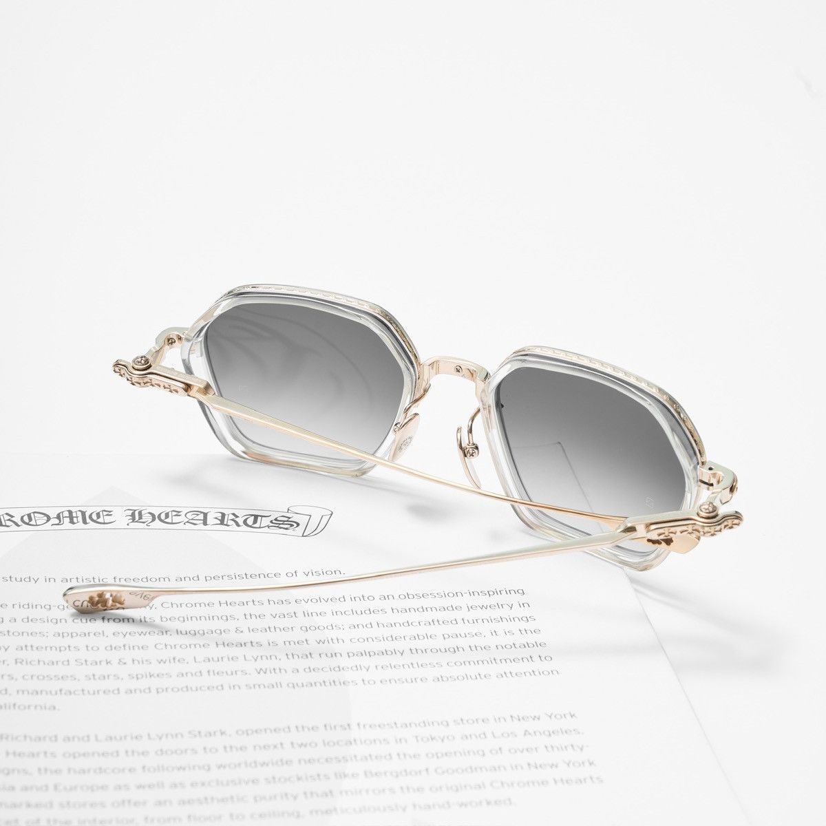 Chrome Hearts CHROME HEARTS DANGER ZONE CRYSTAL/ GOLD PLATED SUNGLASSES Size ONE SIZE - 7 Thumbnail