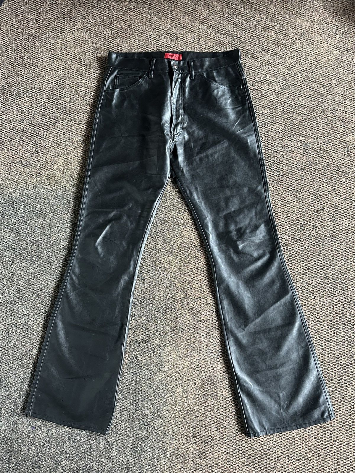Pre-owned Hugo Boss X Vintage Hugo Boss Flared Bootcut Pants Y2k Japan Style In Black