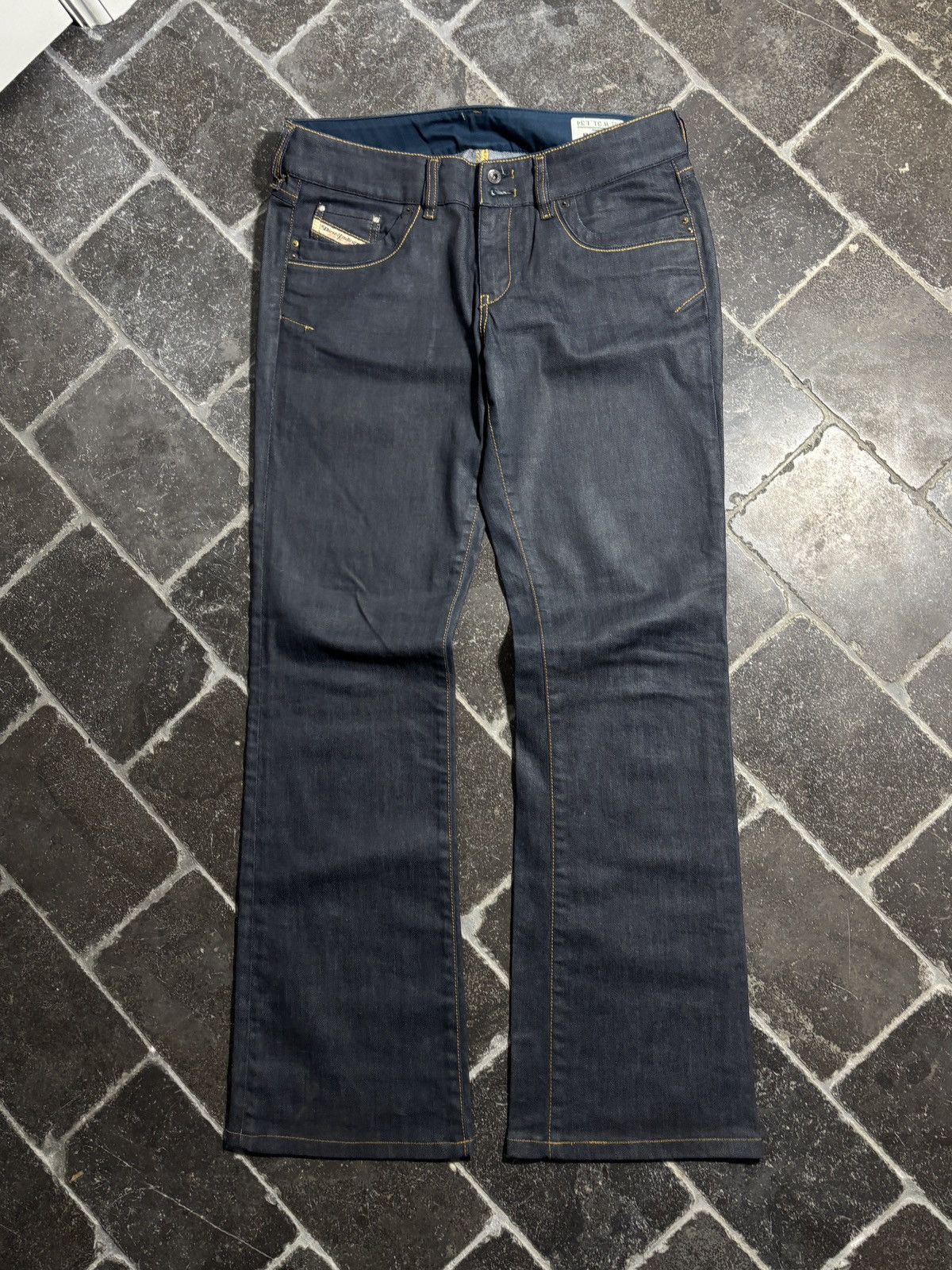 Diesel 2004 Diesel Jeans Ronhar Waxed Luster Slimane Flared VIntage Size US 31 - 3 Thumbnail