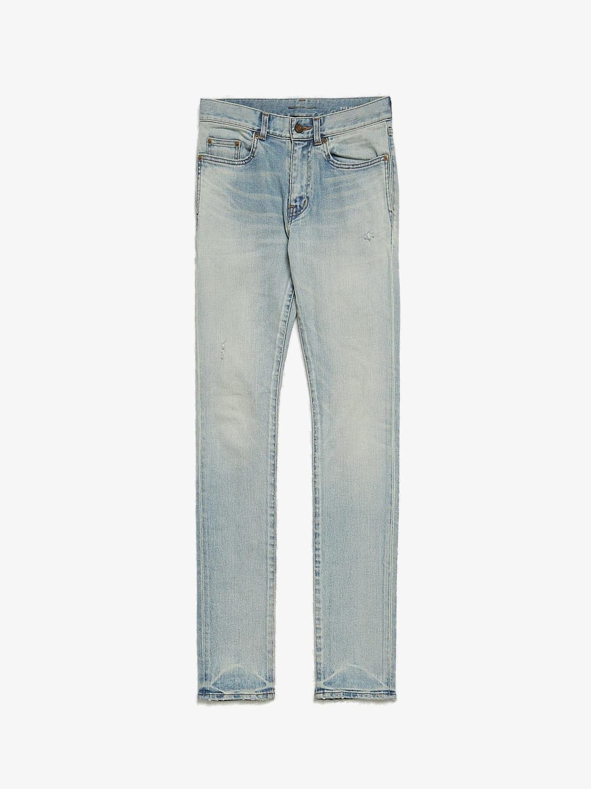 Saint Laurent Paris Blue Distressed Skinny Chain Jeans FW13 | Grailed