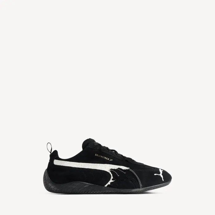 Balenciaga × Puma o1in1g0326 Speedcat Suede Sneakers in Black/White Size US 5 / EU 37 - 1 Thumbnail