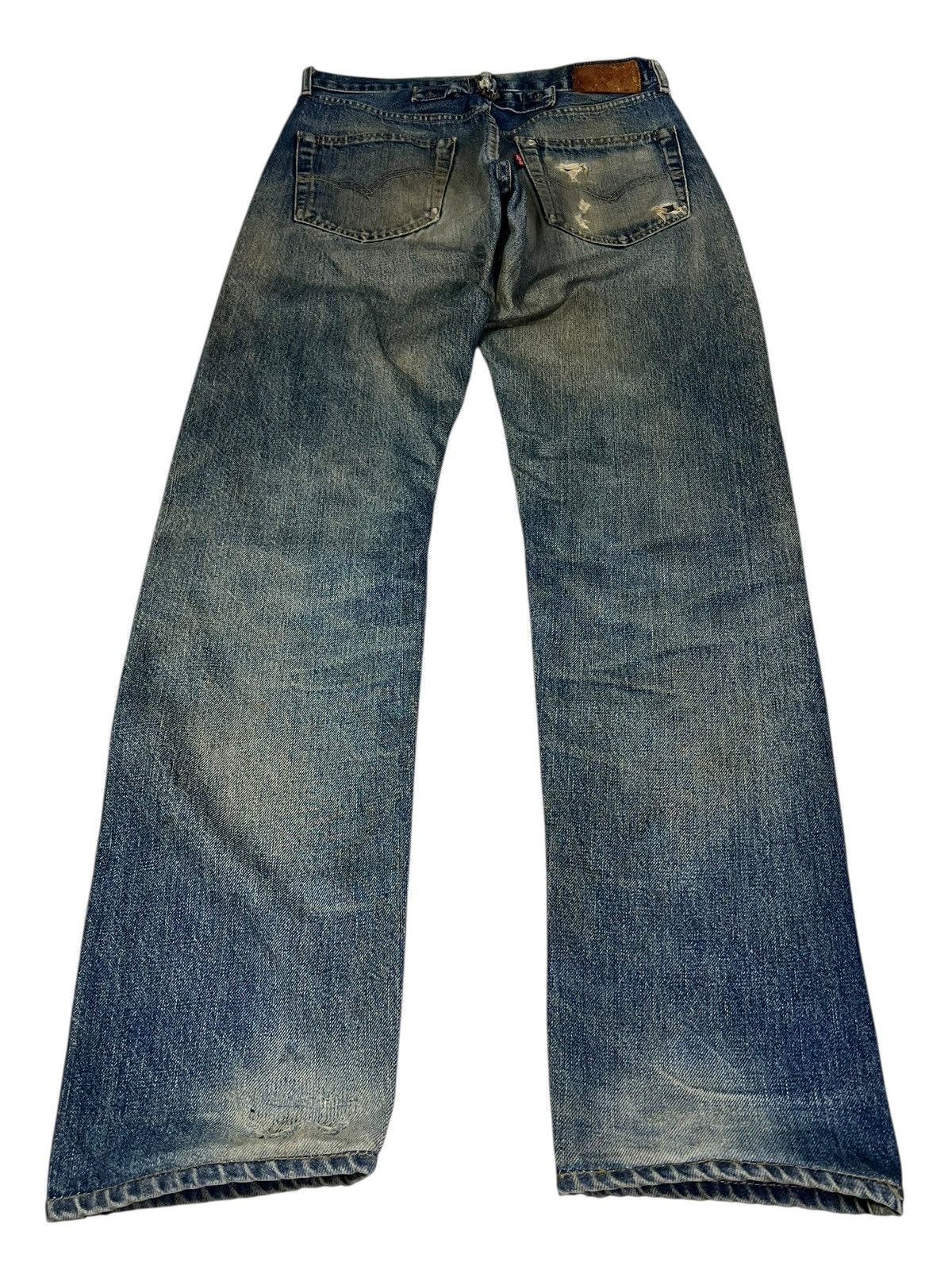 Levi's Vintage Levis 702 Big E Repaired Selvedge Backle Back Jean Size US 29 - 2 Thumbnail