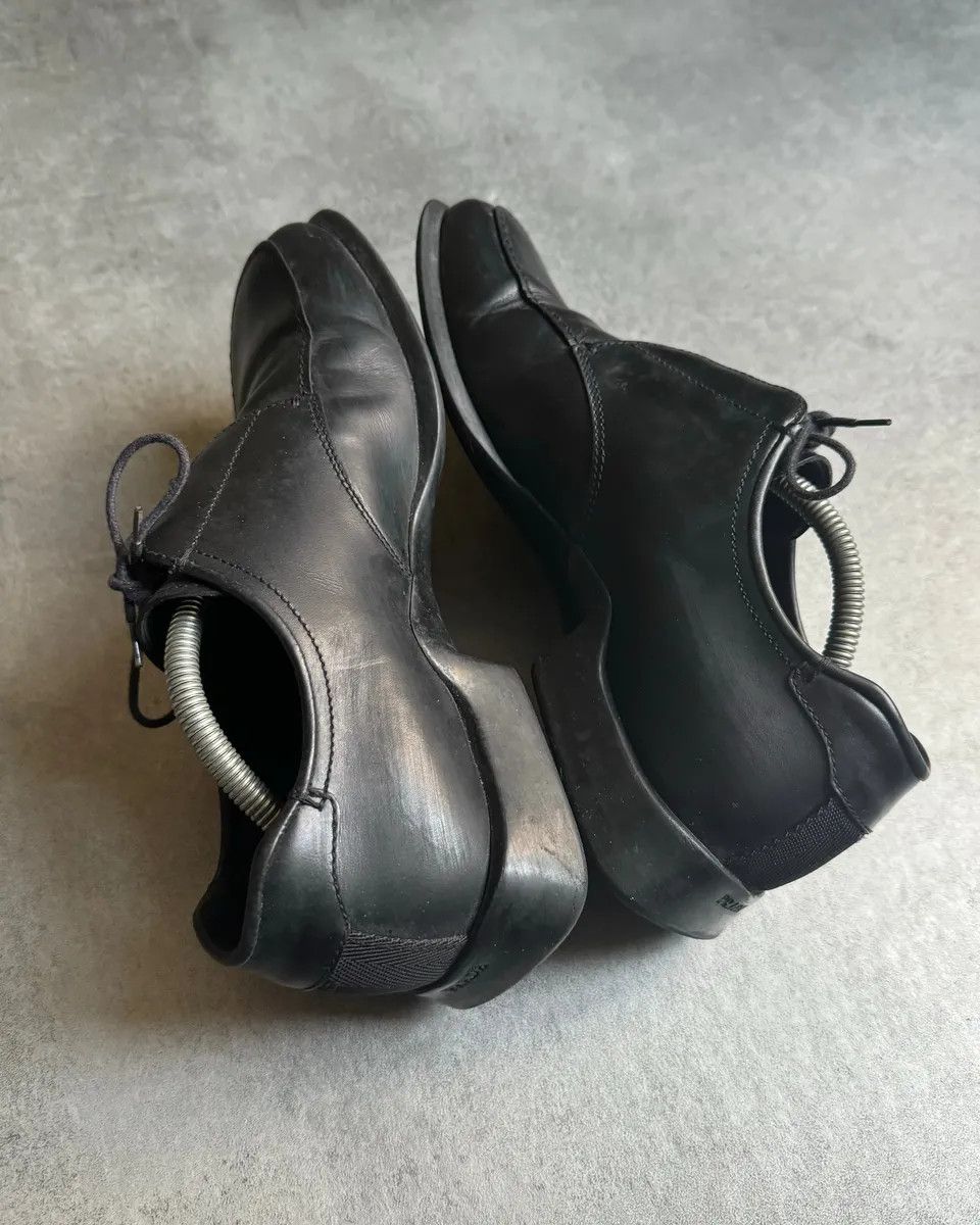 Prada × Vintage FW1999 Prada Black Leather Derby Square Toe Shoes Size US 7 / EU 40 - 3 Thumbnail