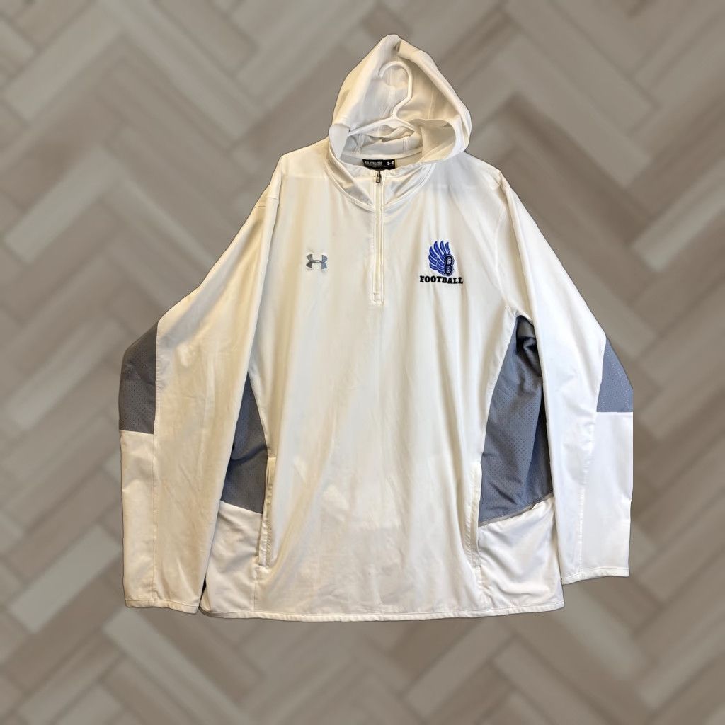 Under Armour Under Armour Zip Hooded Pullover Windbreaker Mens XXL White Softshell /92-17 Size US XXL / EU 58 / 5 - 1 Thumbnail