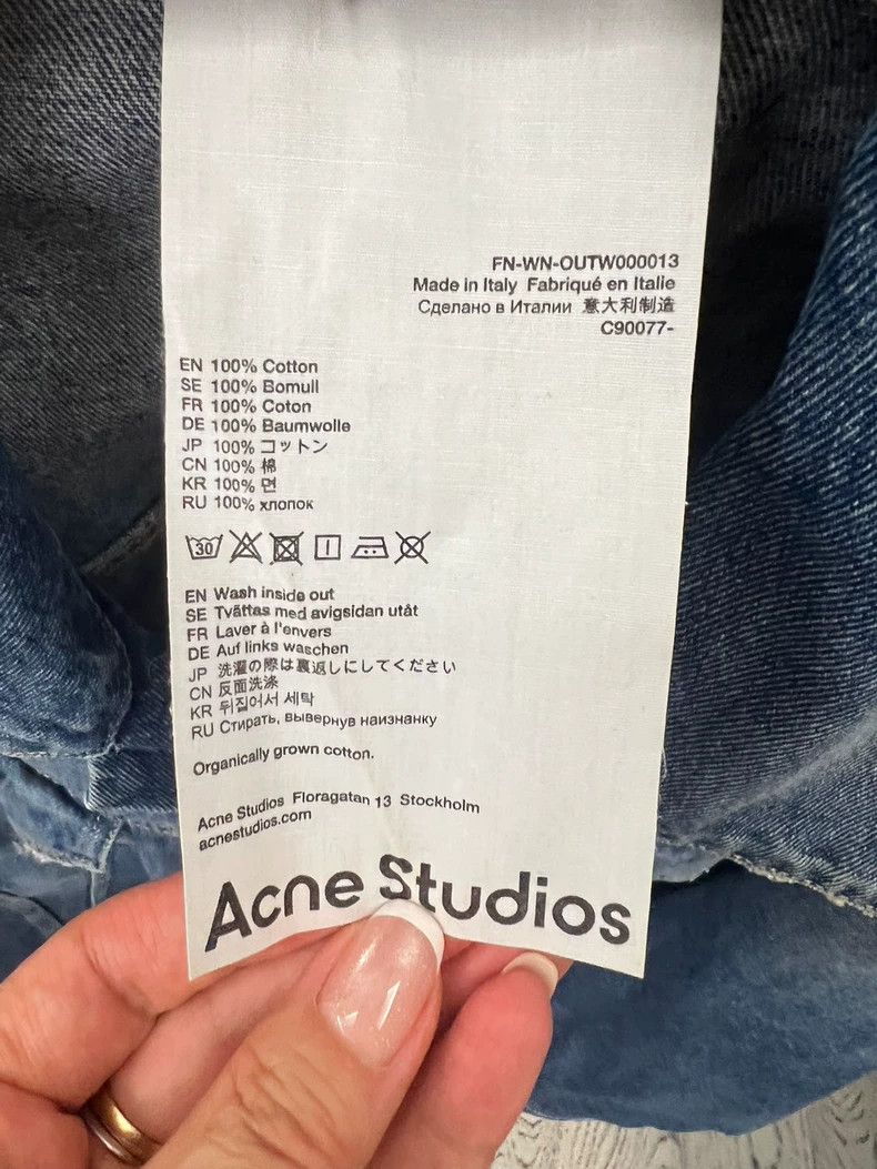 Acne Studios acne studios Blue washed distressed denim jacket Size US XL / EU 56 / 4 - 5 Thumbnail
