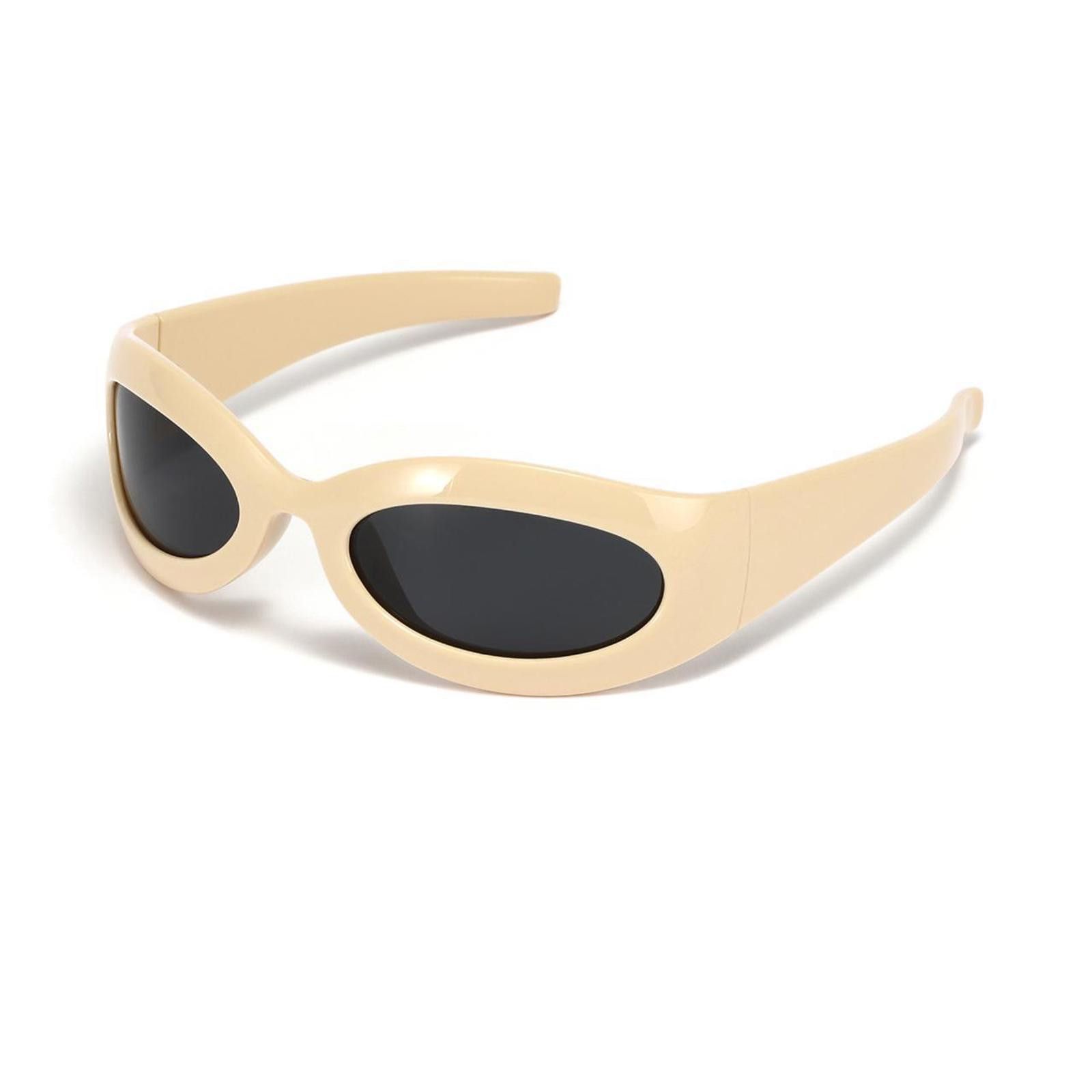 Japanese Brand Vtg Y2K Avant Garde Sunglasses Cream Unisex One Size Size ONE SIZE - 5 Thumbnail