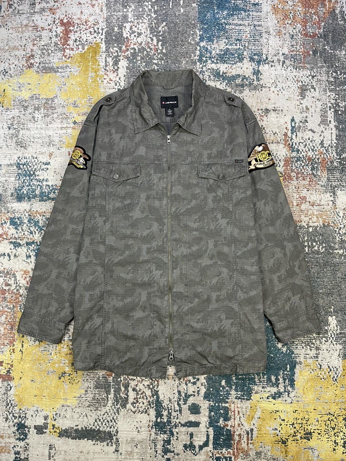 Airwalk Airwalk Ripstop Camouflage Zip Up Overshirt Jacket Size US XXL / EU 58 / 5 - 5 Thumbnail