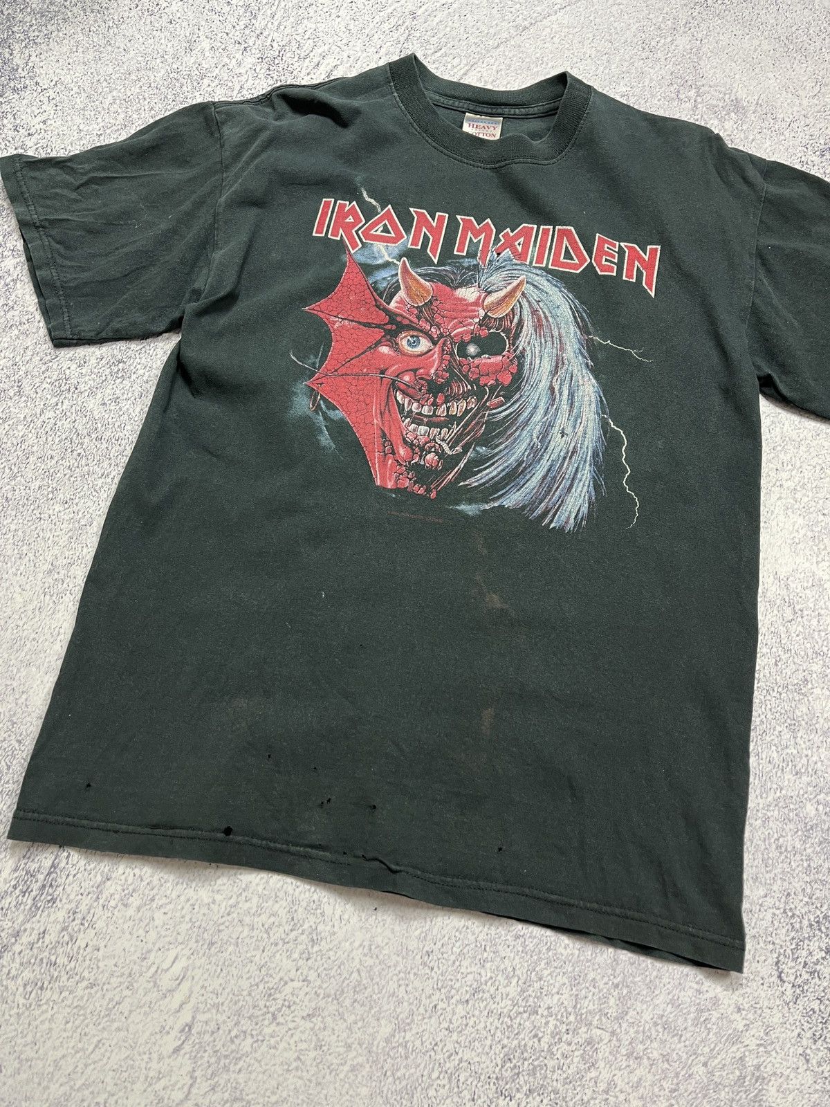 Band Tees × Iron Maiden × Vintage Vintage 2000's Iron Maiden Purgatory Tour Distressed T-shirt Size US M / EU 48-50 / 2 - 6 Thumbnail