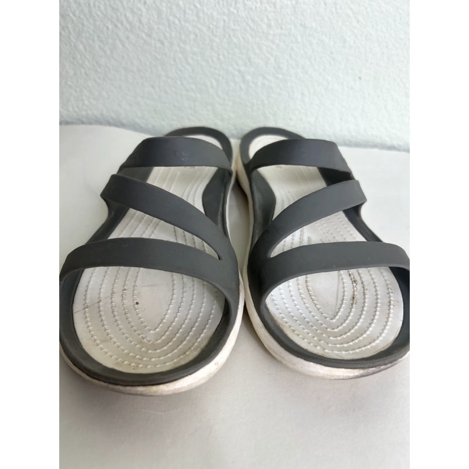 Crocs Crocs Sandals Womens 10 Swiftwater Iconic Comfort Slip On Gray White Beach Casual Outdoor Beach Womens Size US 10 / IT 40 - 6 Thumbnail
