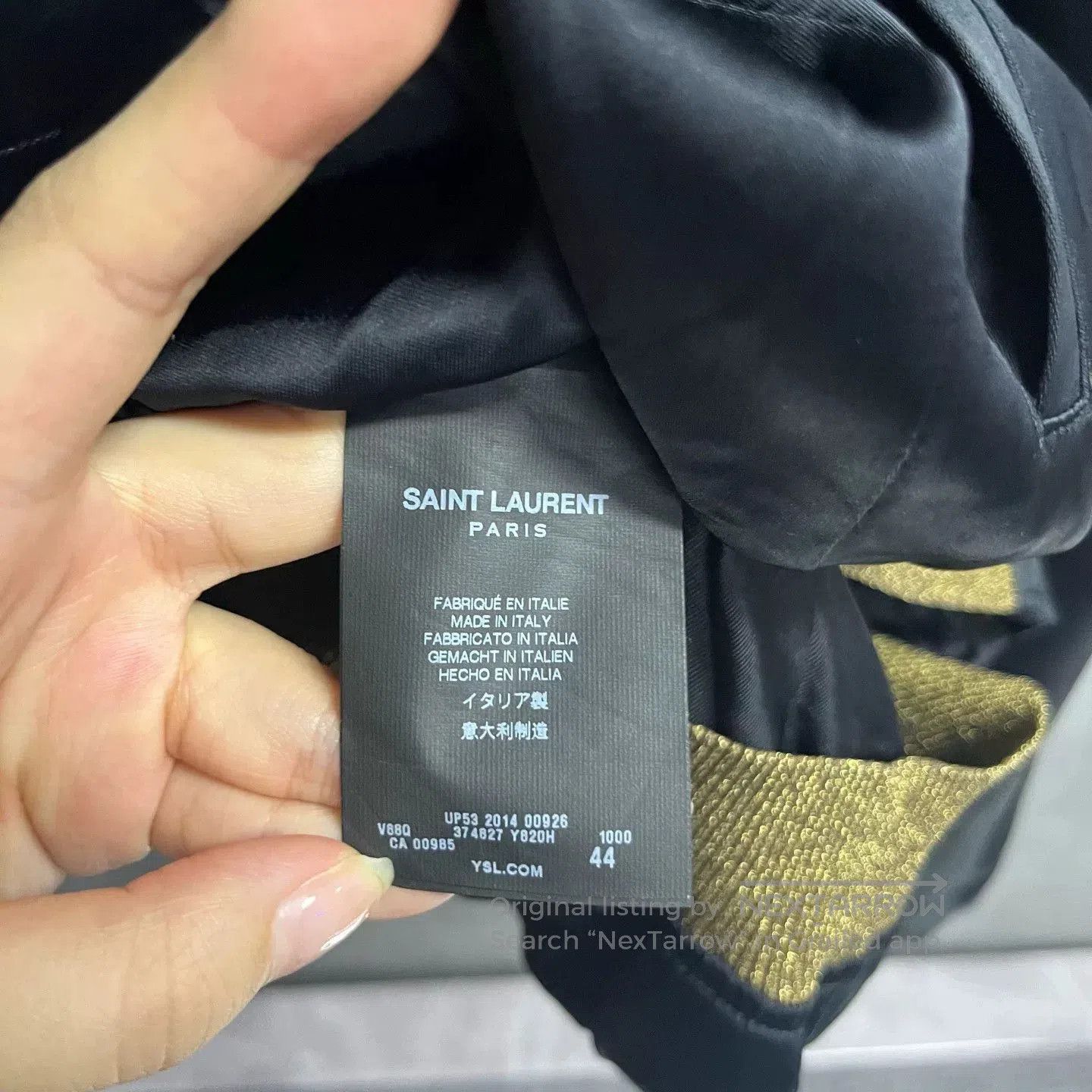 Saint Laurent Paris Saint Laurent Black Gold Trim Bomber Jacket. Size US S / EU 44-46 / 1 - 5 Thumbnail