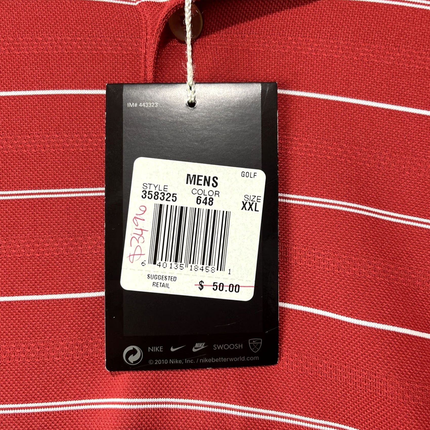 Nike Nike Polo Shirt Mens 2XL Striped Red Short Sleeve Polo Golf Tennis Button Up Size US XXL / EU 58 / 5 - 7 Thumbnail