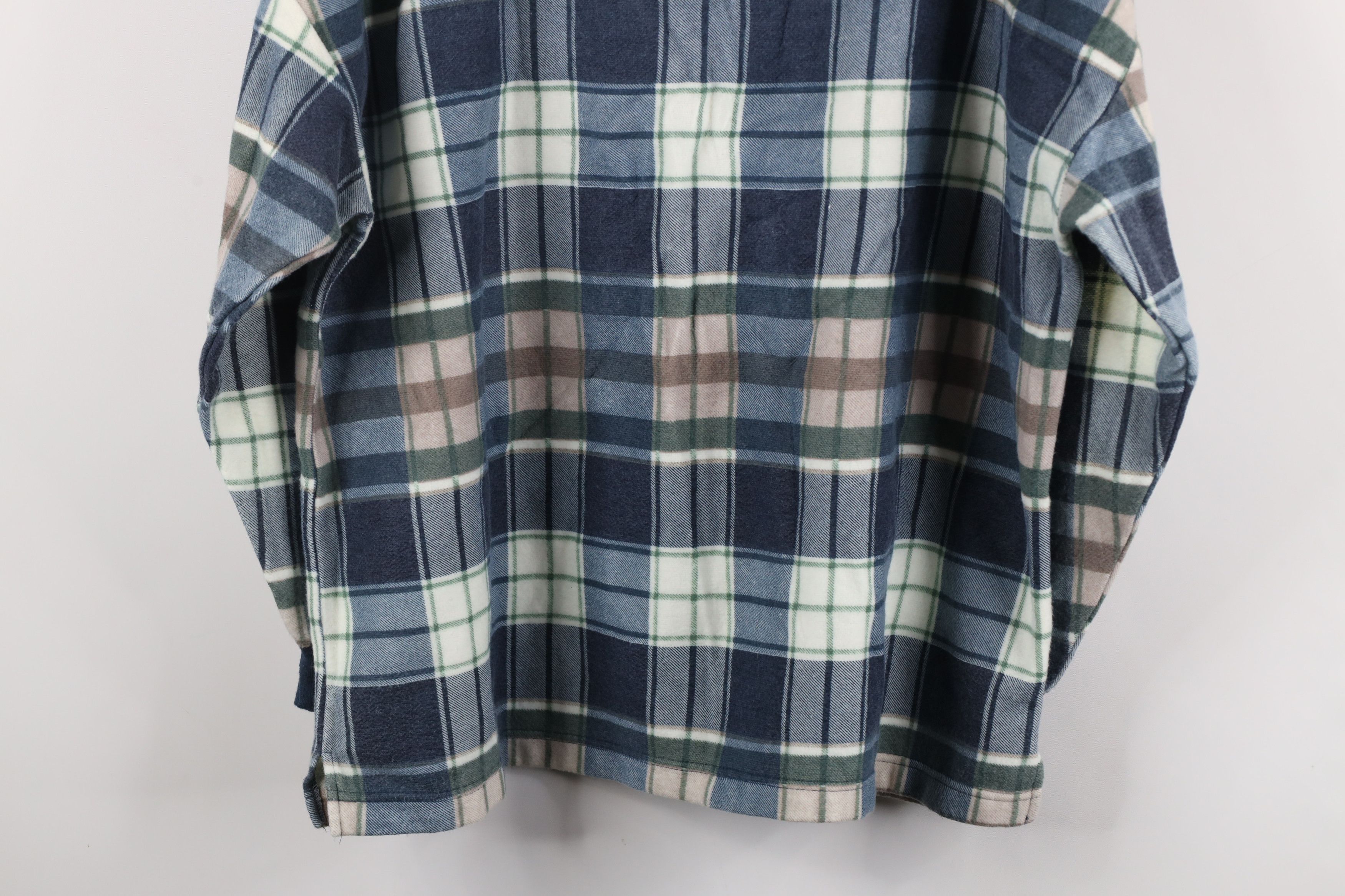 Vintage Vintage 90s Streetwear Fleece Plaid Mock Neck Sweater Size 3XL / US 20-22 - 10 Thumbnail