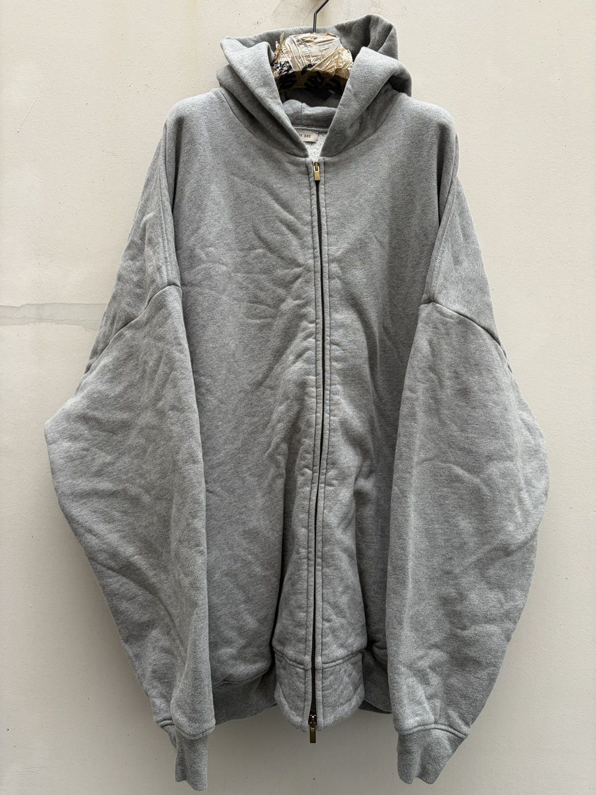 Fear of God Fear of God Eternal Logo Flocked Cotton Jersey Zip Up Hoodie Size US XL / EU 56 / 4 - 2 Thumbnail