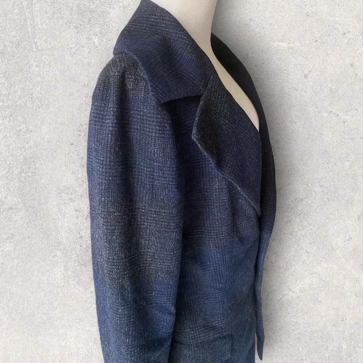 Yohji Yamamoto Yohji Yamamoto Cashmere Blend Gradience Plaid Blazer Size S / US 4 / IT 40 - 6 Thumbnail