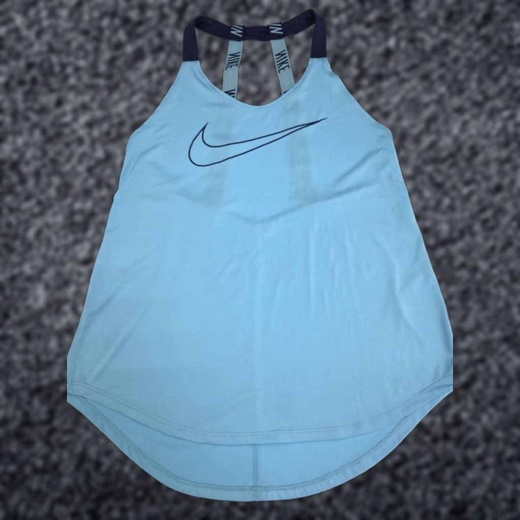 Nike Nike Womens Tank Top Dri-Fit Blue M Sleeveless T Strap Logo Print Activewear Pullover Moisture Wicking Lightweight Breathable Size M / US 6-8 / IT 42-44 - 1 Thumbnail