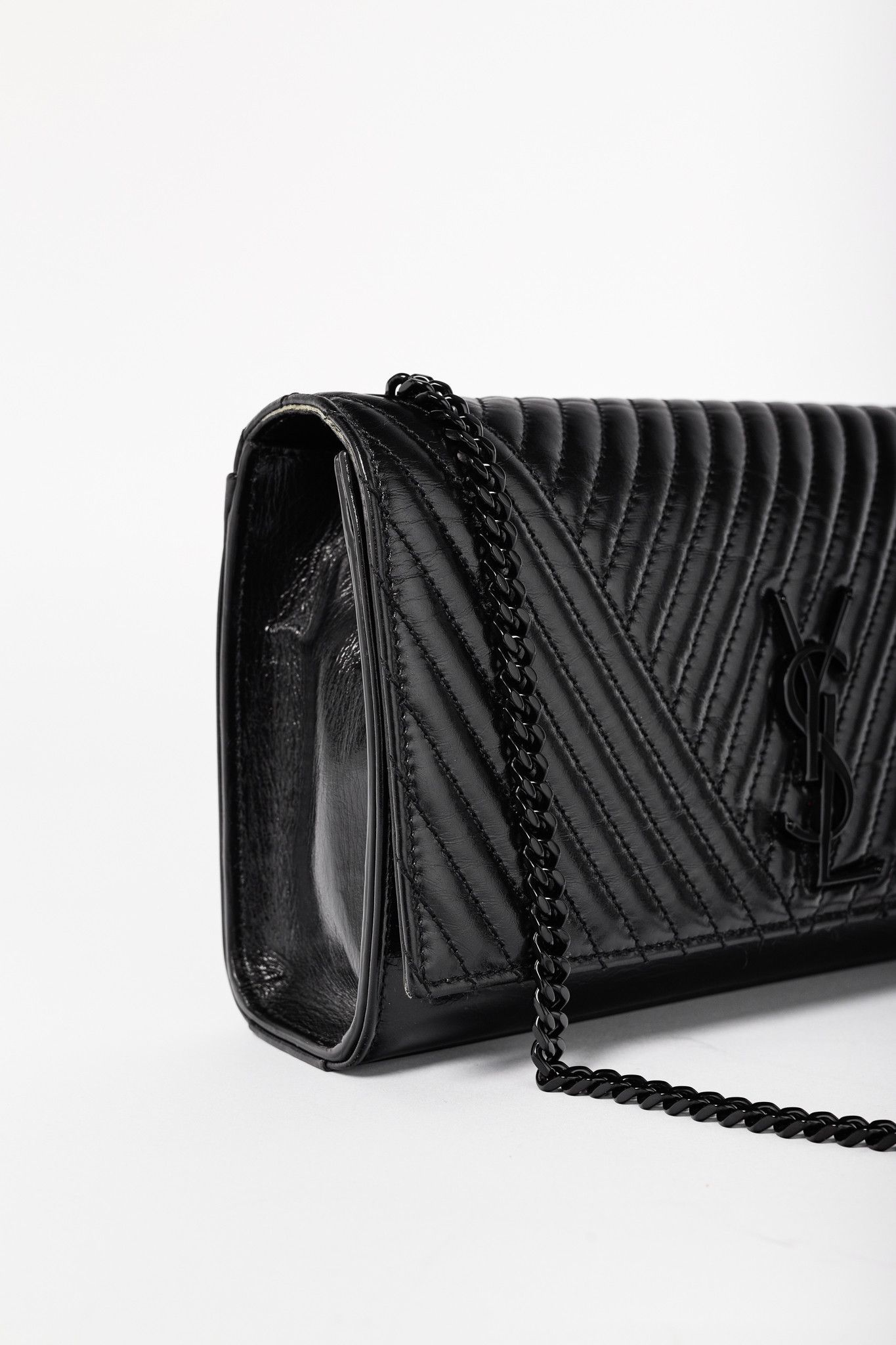 Saint Laurent Paris Saint Laurent Kate Medium Black Matelassé Leather Crossbody Size ONE SIZE - 7 Thumbnail