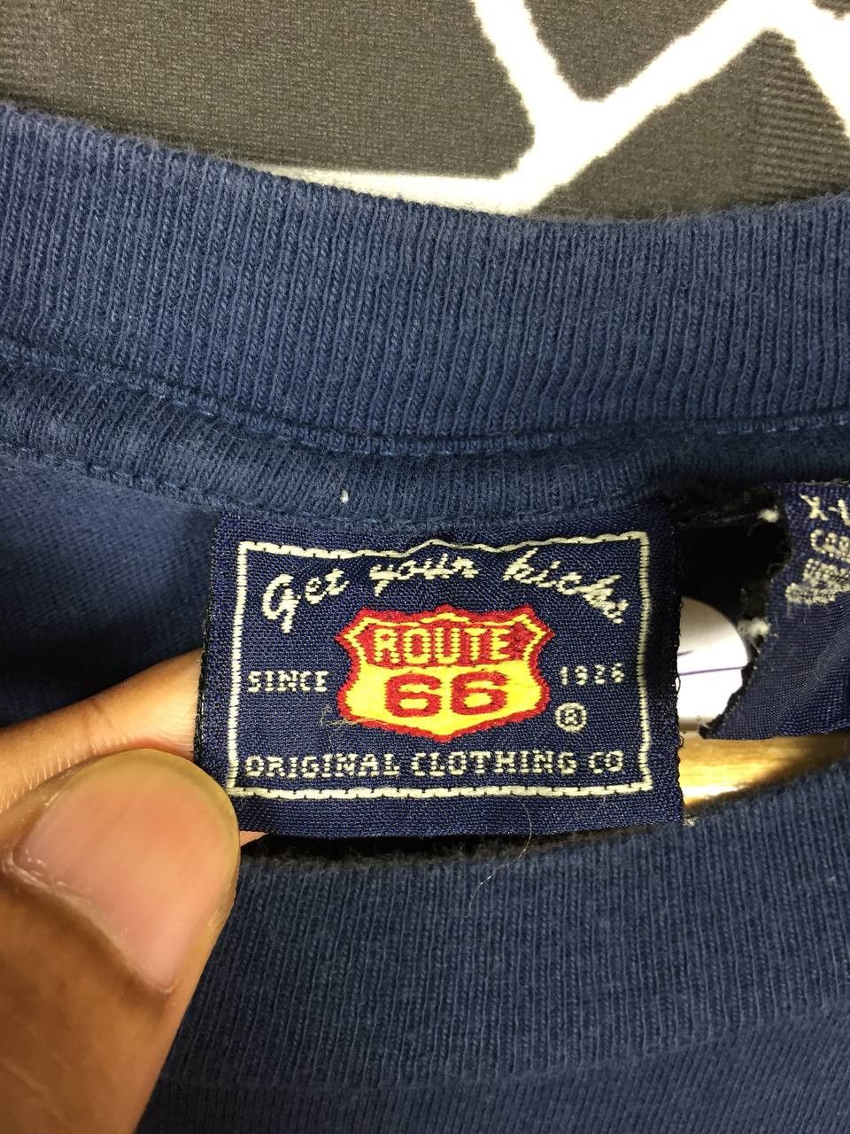 Route 66 × Vintage Vtg Route 66 Iconic American Motorcycle Freeway Pocket Tee Size US XL / EU 56 / 4 - 7 Thumbnail