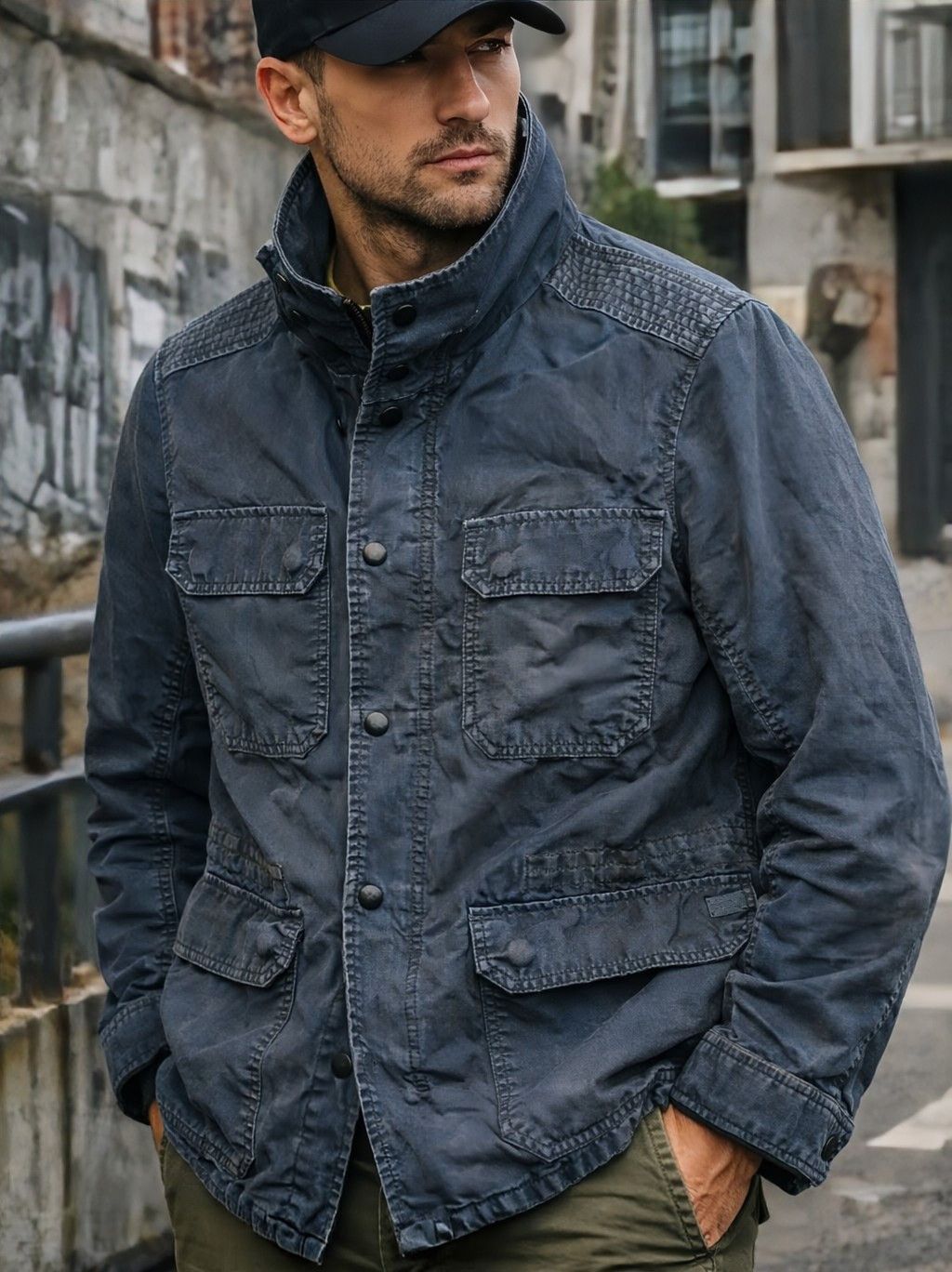 Diesel DIESEL Cargo Jacket Military Field Jacket In Navy Size US S / EU 44-46 / 1 - 1 Thumbnail