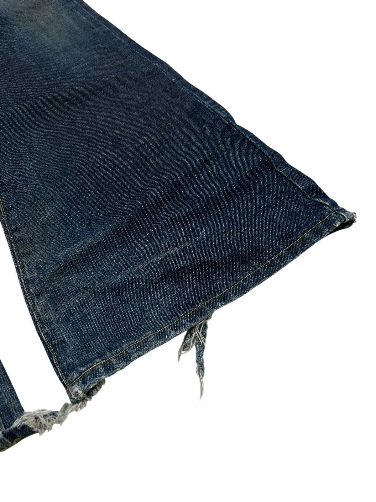 Edwin × Hysteric Glamour × Japanese Brand Vintage Edwin 800SX Flare Washed Ripped Texture Distressed Size US 29 - 4 Thumbnail
