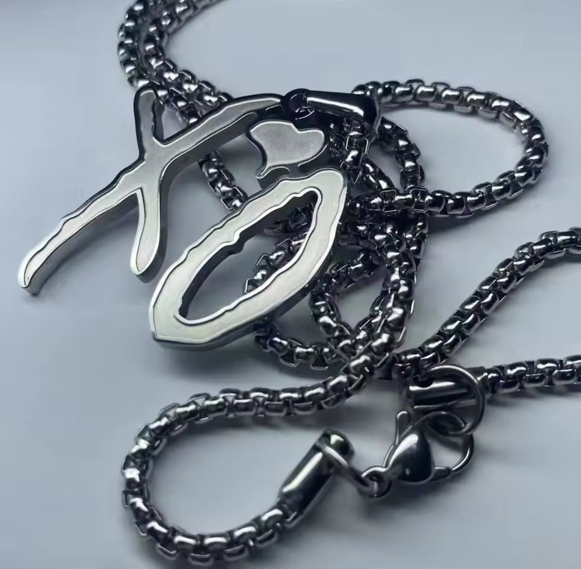 Jewelry × Vintage Hip Hop Titanium Steel Letter Pendant Necklace Size ONE SIZE - 4 Thumbnail