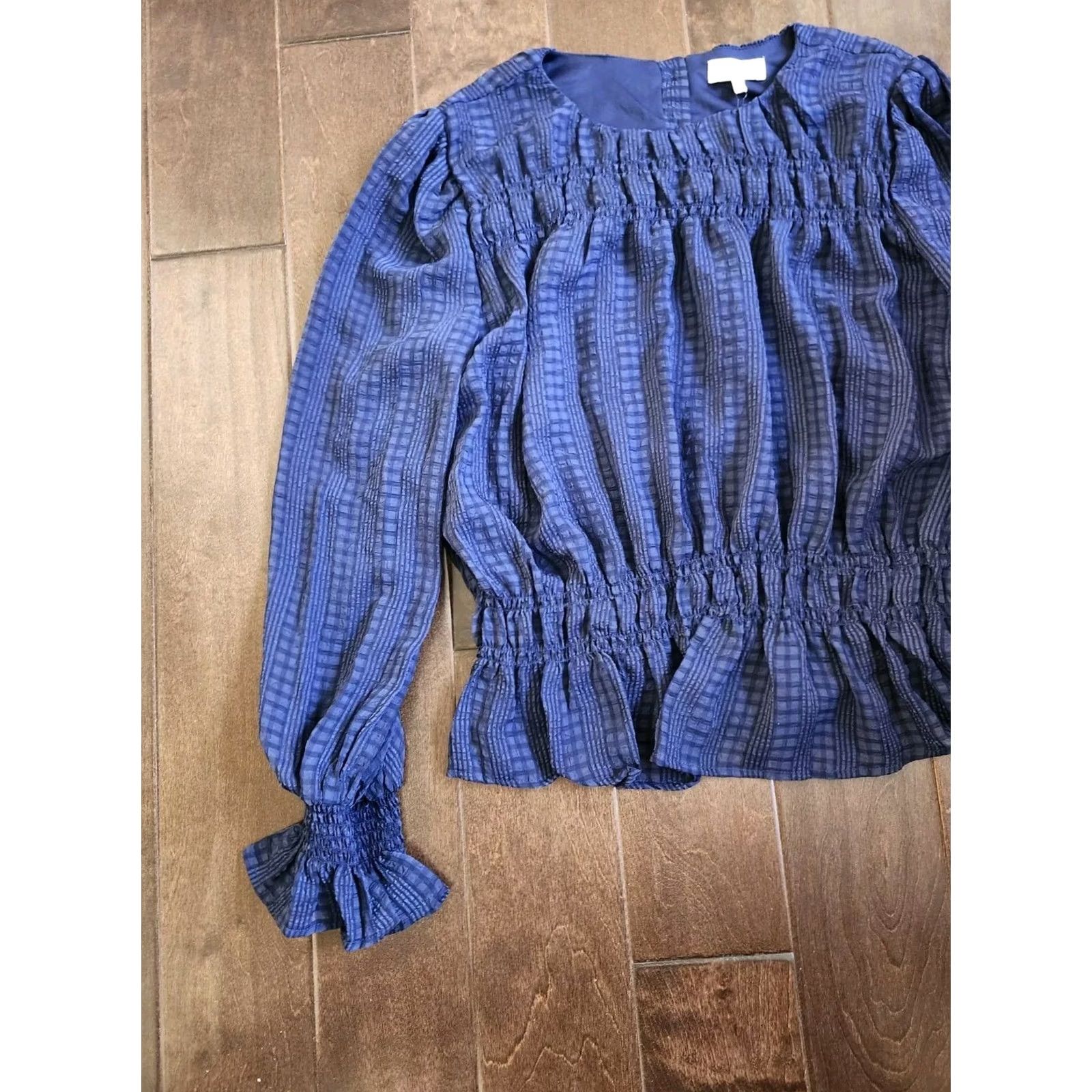 Vintage NSR Blouse Shirt - Womens Blue Long Sleeve Pleated - XL - NWT Size XL / US 12-14 / IT 48-50 - 4 Thumbnail