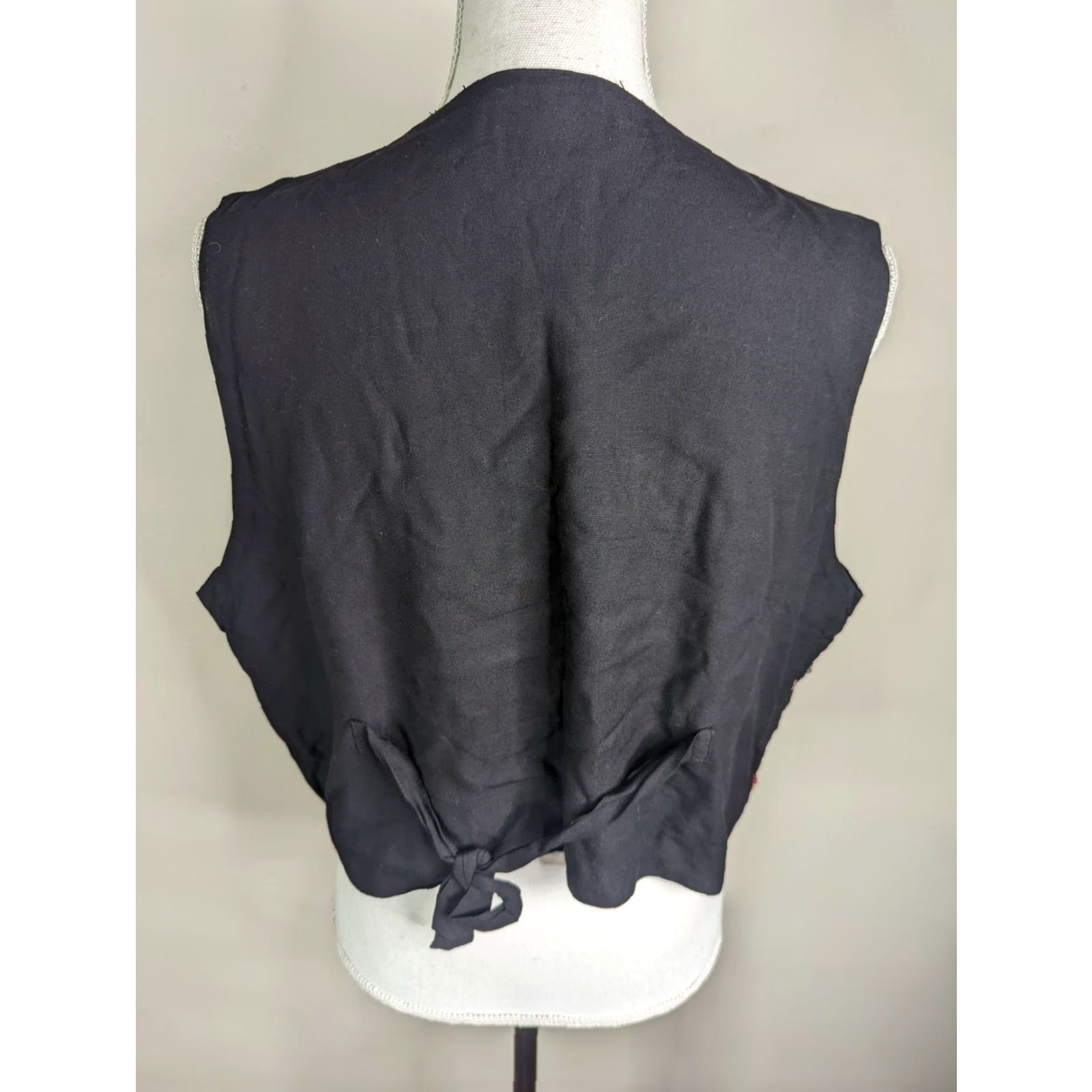 Vintage VINTAGE Soul Mates Quilted Hearts Vest Womens Black M Medium | Heart Theme, 90s Style World Wide Size M / US 6-8 / IT 42-44 - 3 Thumbnail