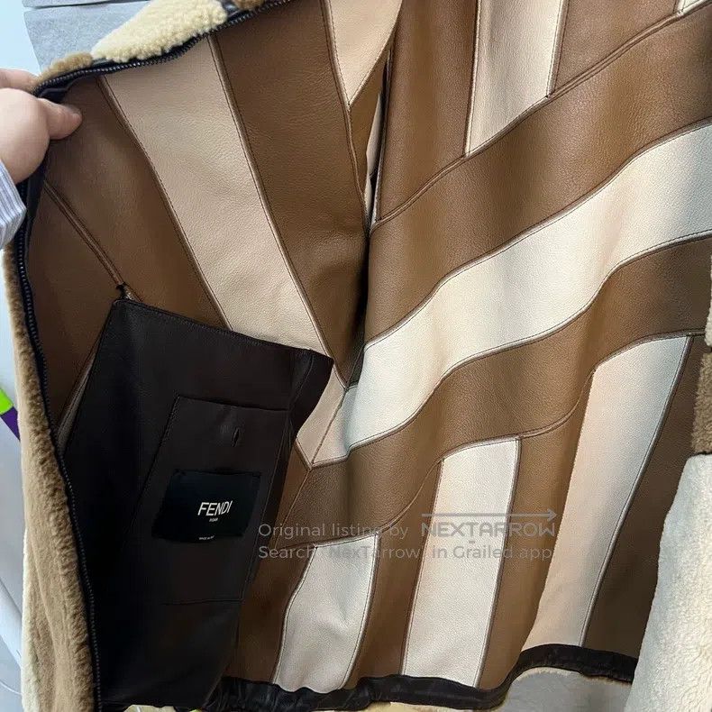 Fendi Fendi Contrast Mélange Fendi Print Fur Leather Jacket Size US M / EU 48-50 / 2 - 5 Thumbnail