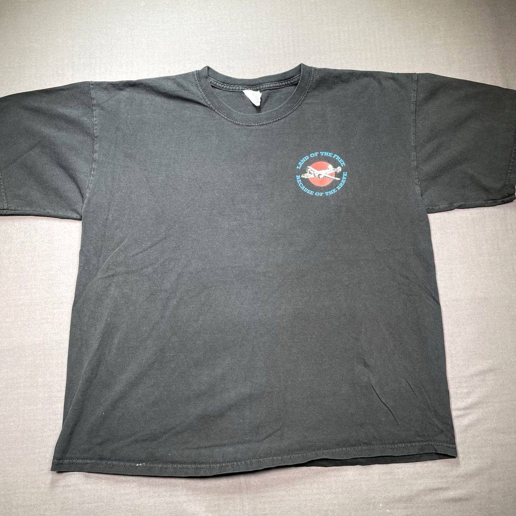 Vintage B24 Liberator Shirt Mens XL Military Plane Bull Snooker Consolidated Aircraft T-Shirt Crew Neck Short Sleeve Black Cotton Jersey Unbranded Regular Size US XL / EU 56 / 4 - 4 Thumbnail