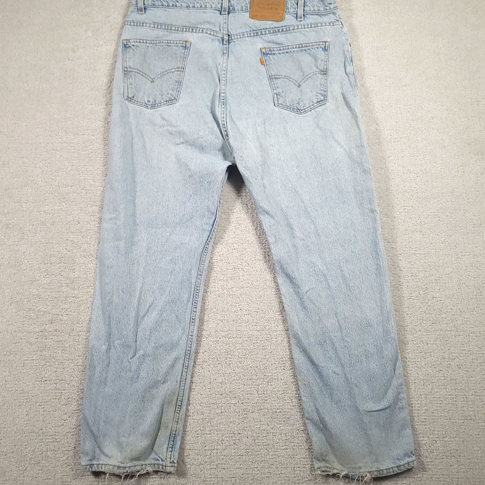 Levi's VINTAGE Levi's 505 Jeans Mens 40x29 Blue 90s Orange Tab Distressed Stained Denim Straight Regular 5-Pocket Jeans Mens Size US 40 / EU 56 - 7 Thumbnail