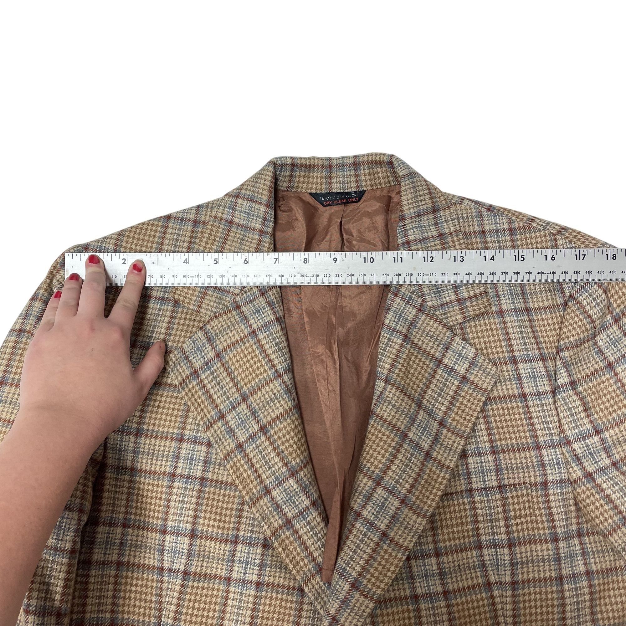 Other Vtg Bonds Herringbone SHADOW PLAID Wool Sport Coat Size 40S - 11 Thumbnail