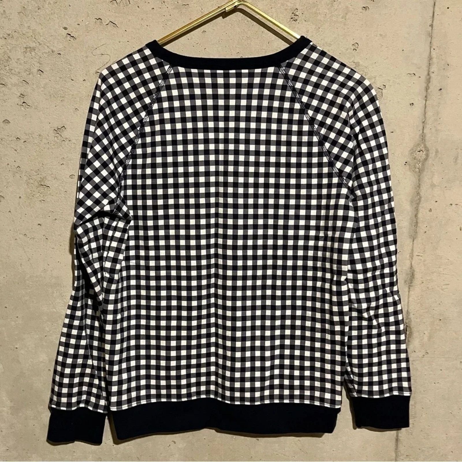Other Draper James Sweatshirt Women’s Size M Natalie Gingham Navy Size M / US 6-8 / IT 42-44 - 5 Thumbnail